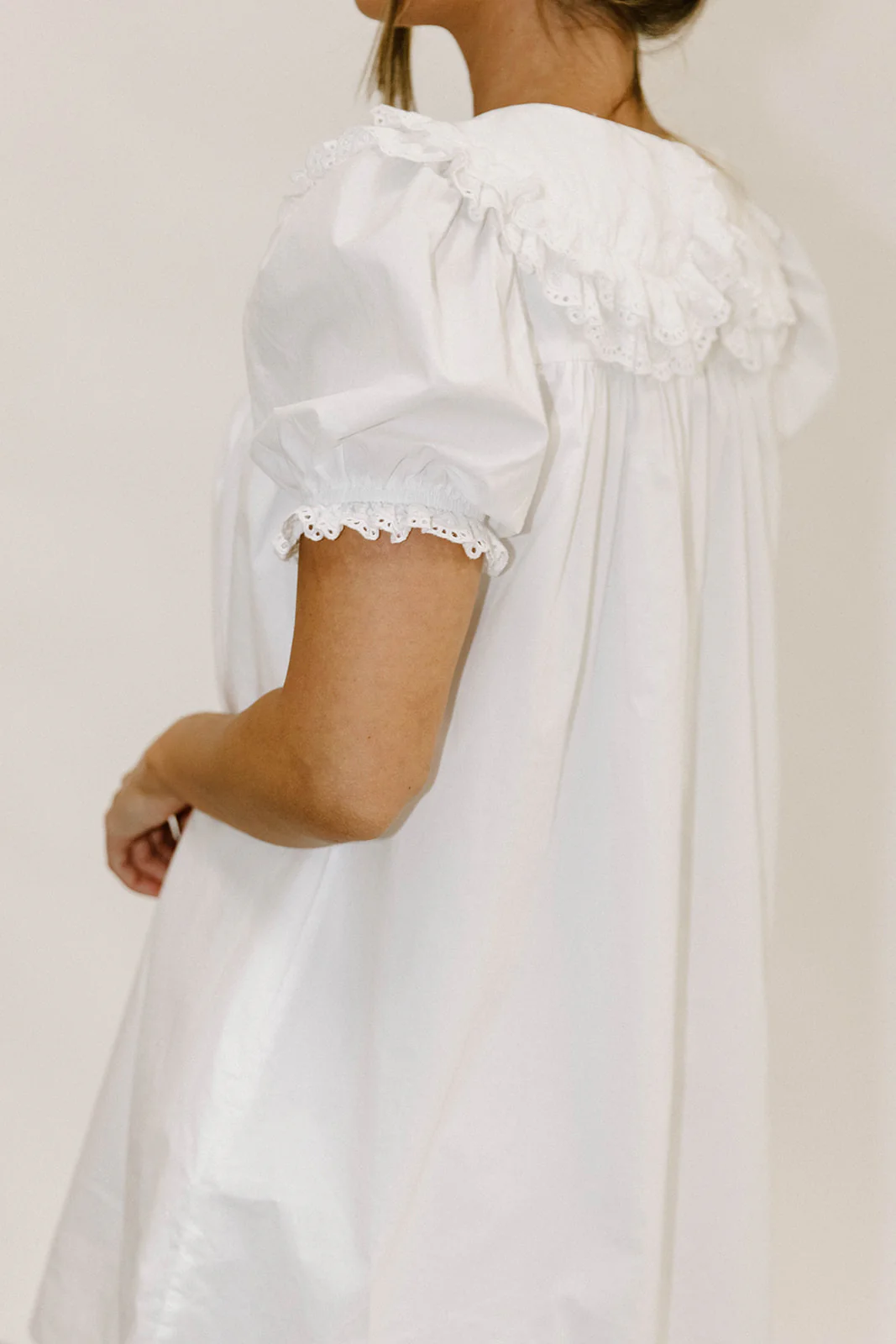 Skylar 100% Cotton Mini Dress in Off-White - Image 7