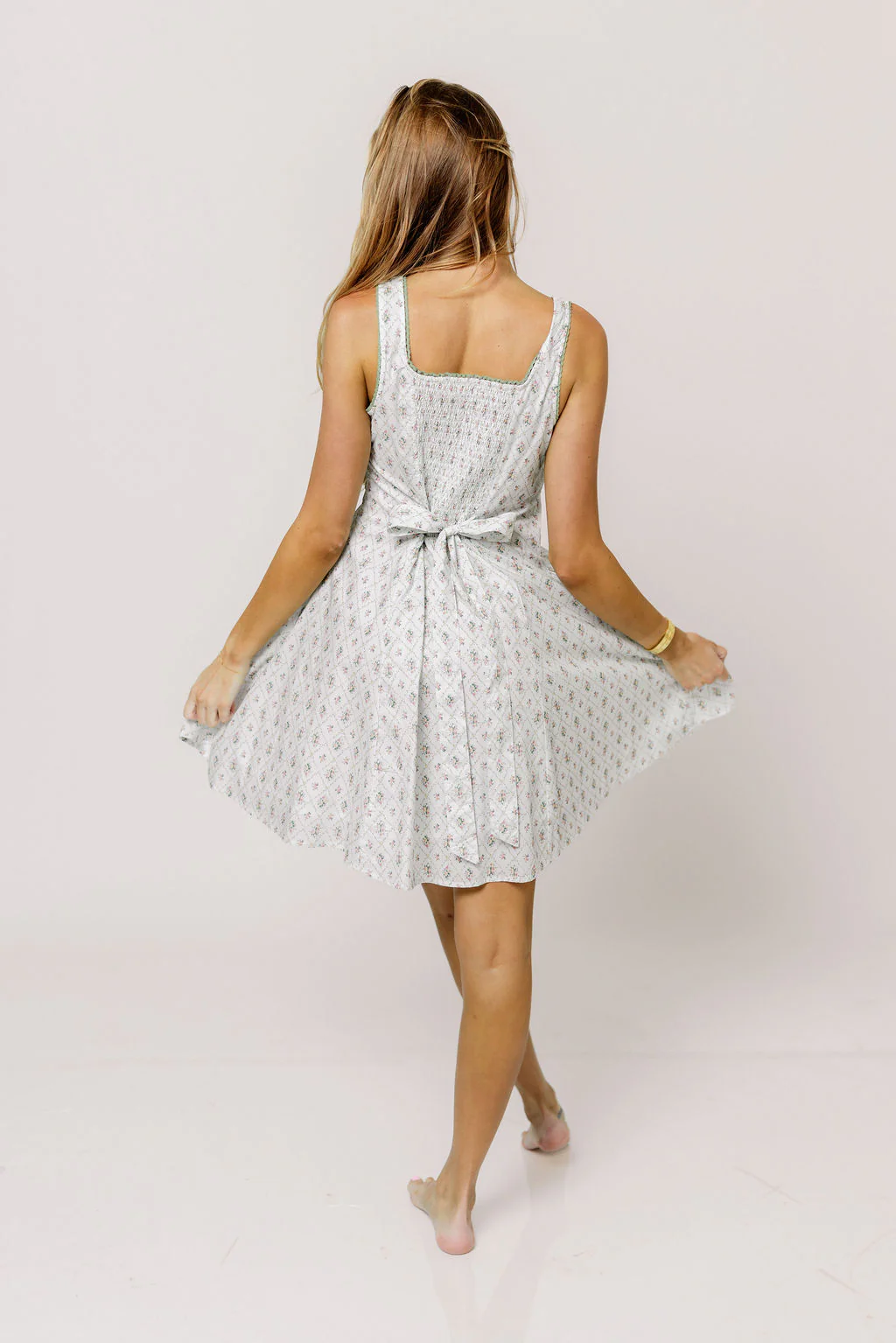 Allie 100% Cotton Button Down Floral Mini Dress in Garden Bouquet - Image 6