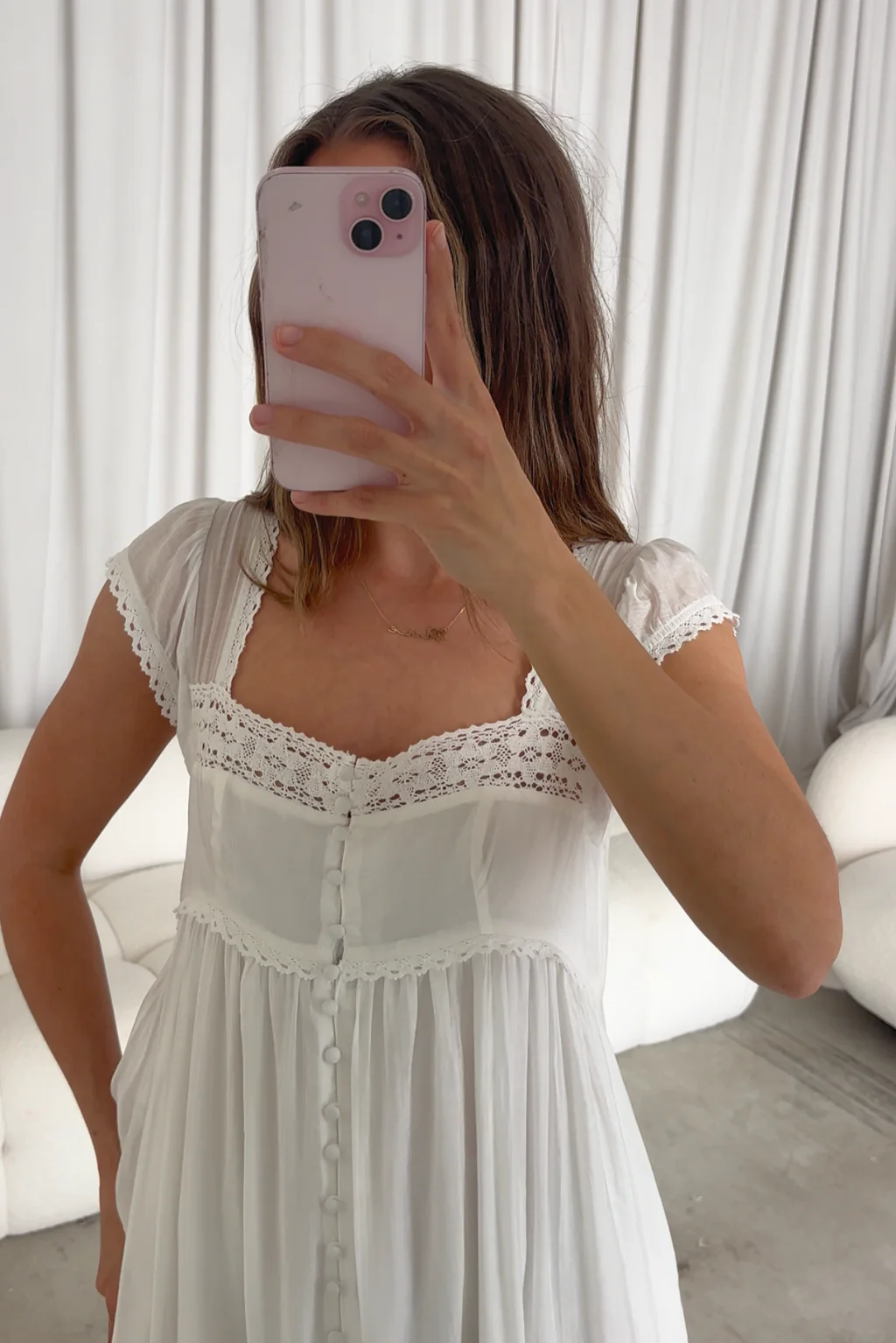 Amelie Maxi Dress in Off-White - Image 6