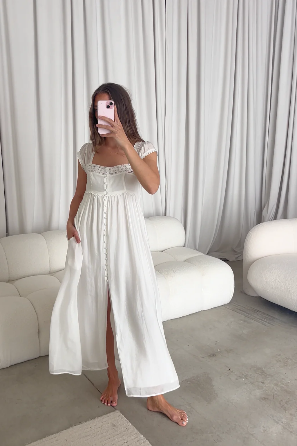 Amelie Maxi Dress in Off-White - Image 8