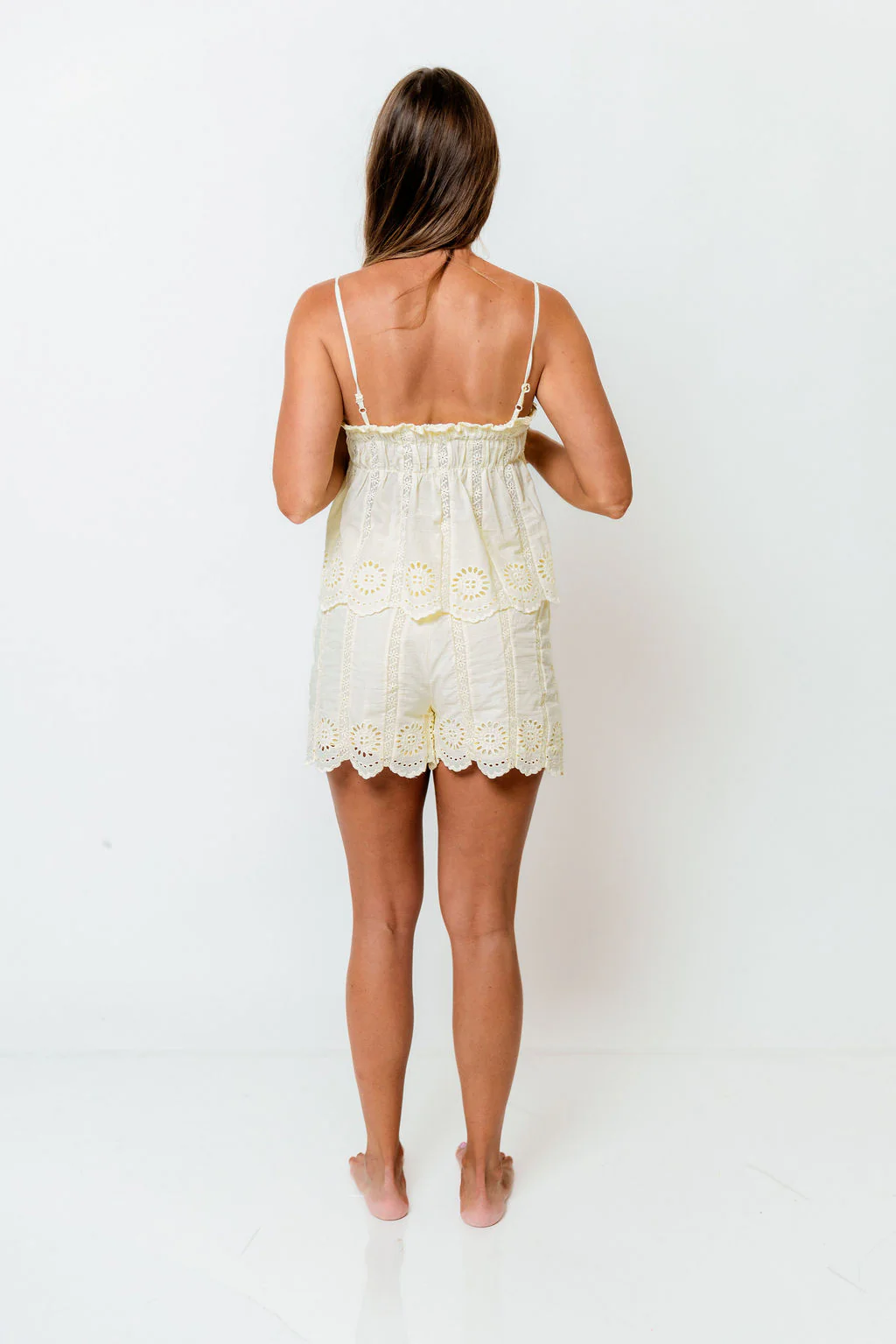Ansley 100% Cotton Eyelet Set in Pale Yellow - Image 4