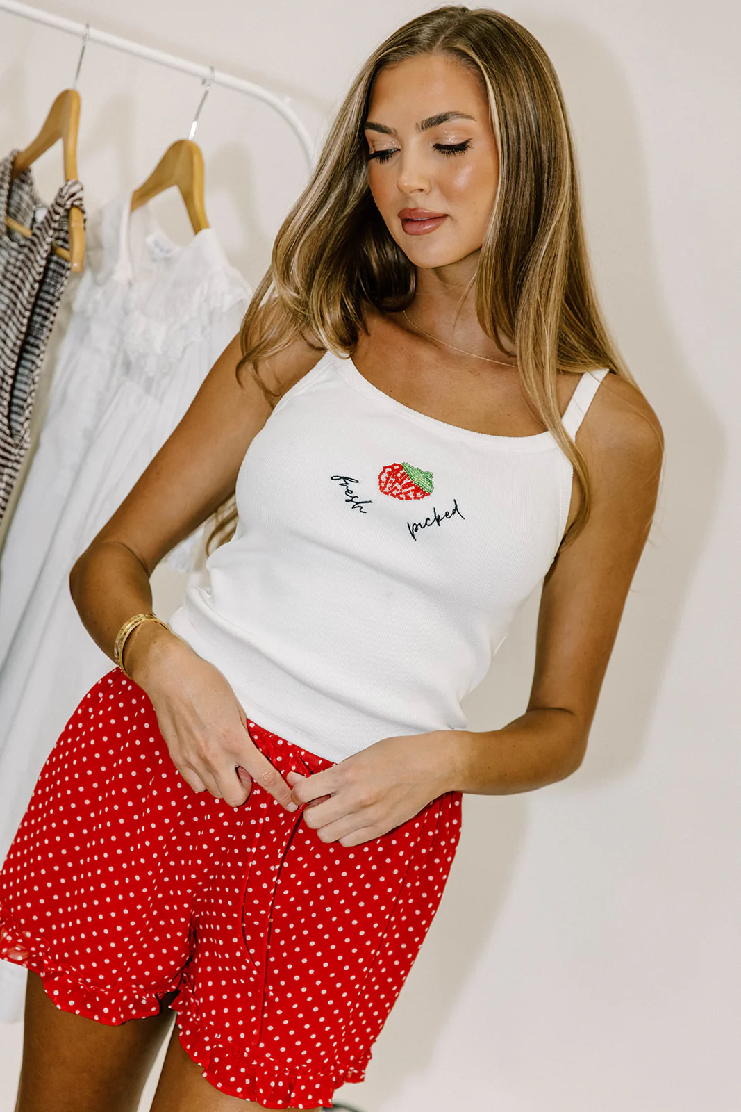 Roxie Polka Dot Shorts in Red - Image 2
