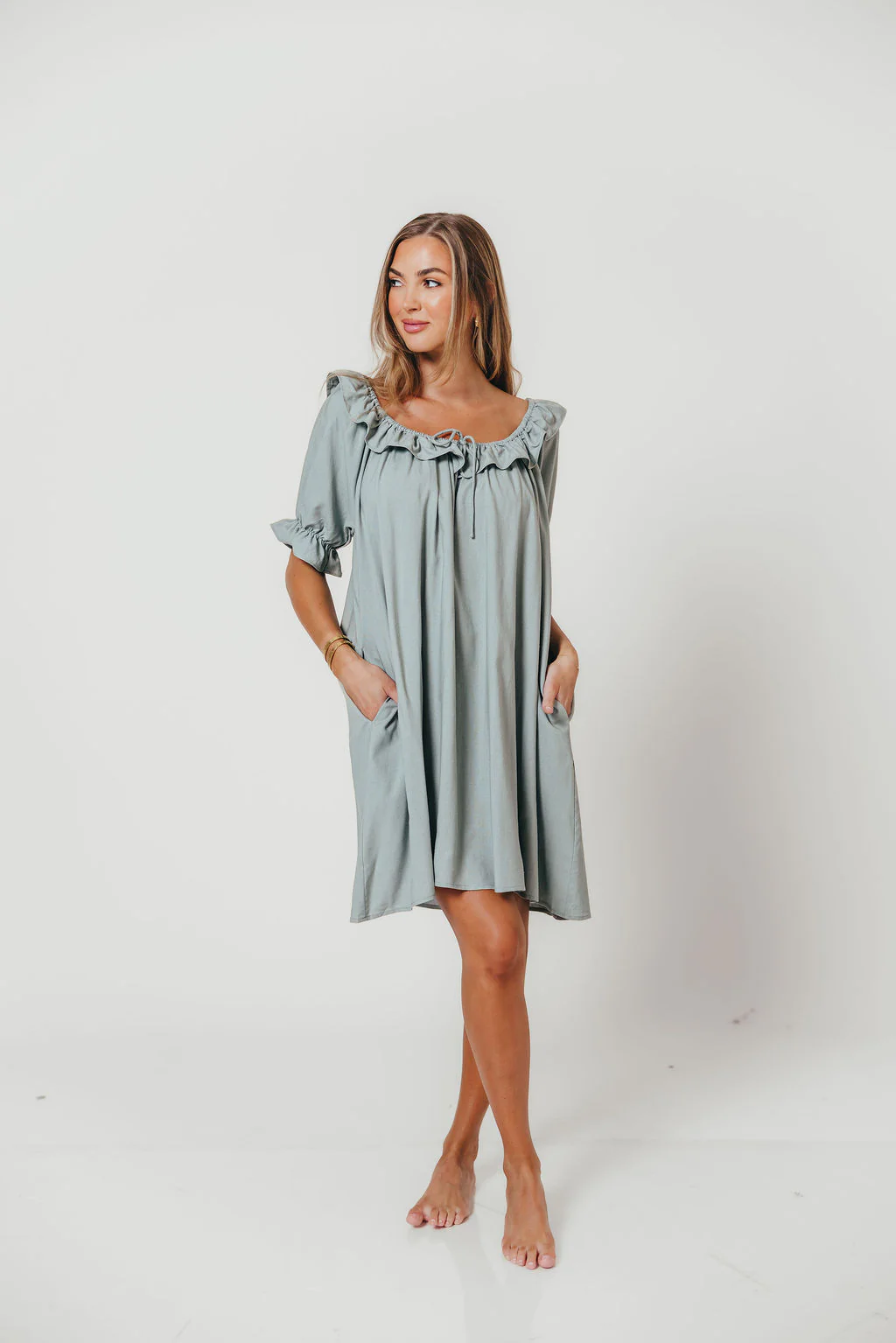 Betty Mini Dress in Sage - Image 4
