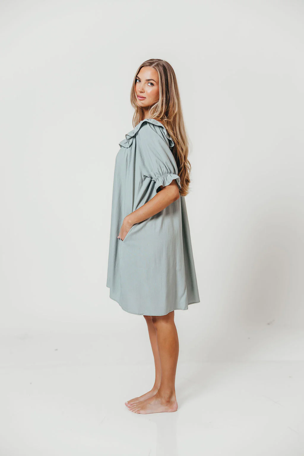 Betty Mini Dress in Sage - Image 9