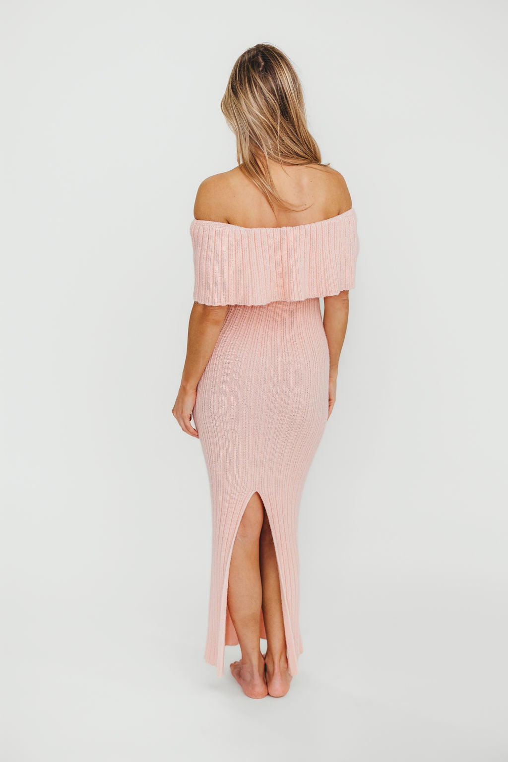 Aston Bow Front Maxi Sweater Dress in Pinkish Petal – Bump Friendly & Inclusive Sizing (XS-3XL) - Image 11