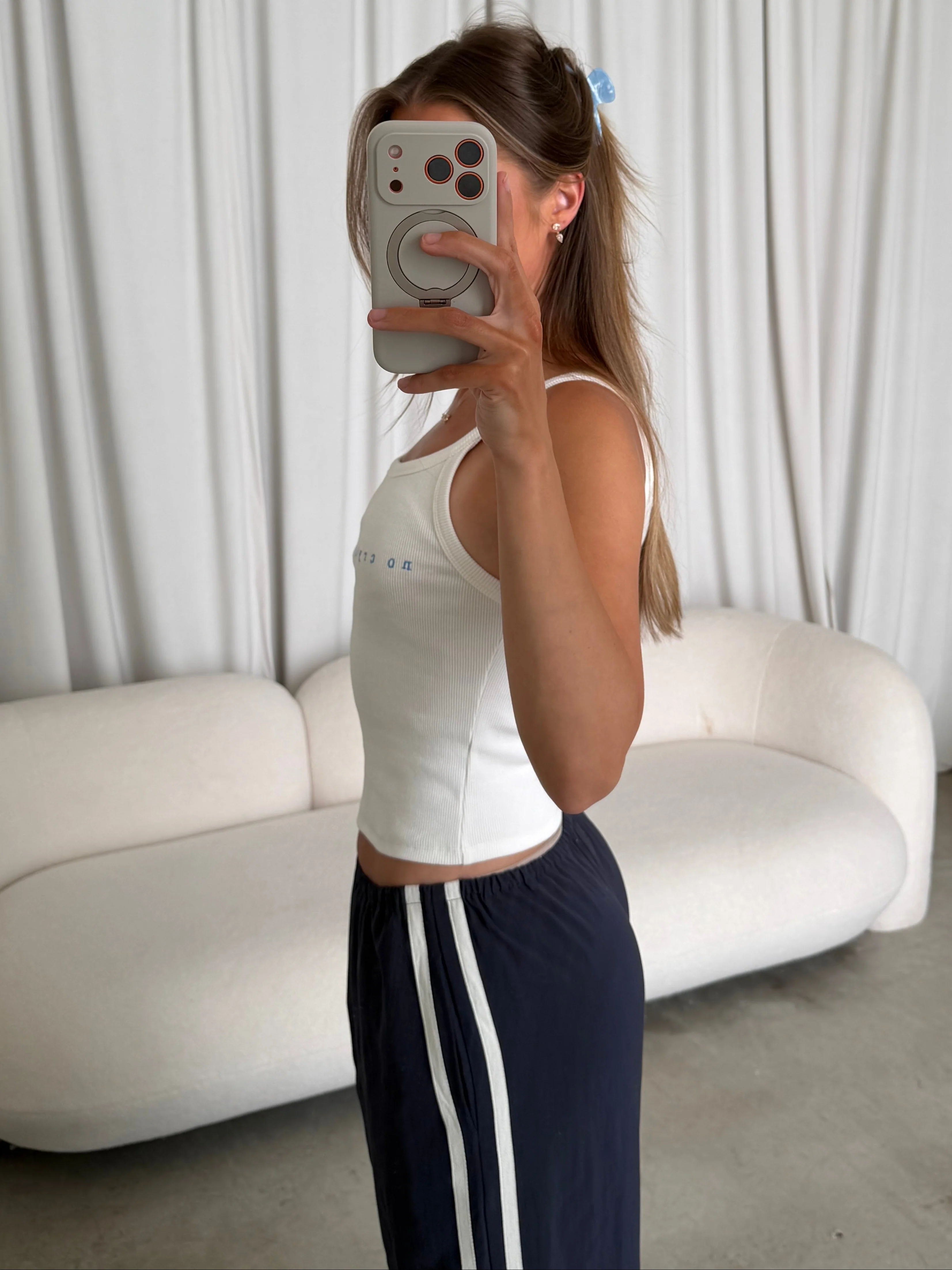 Audrina Track Pants in Navy - Image 5