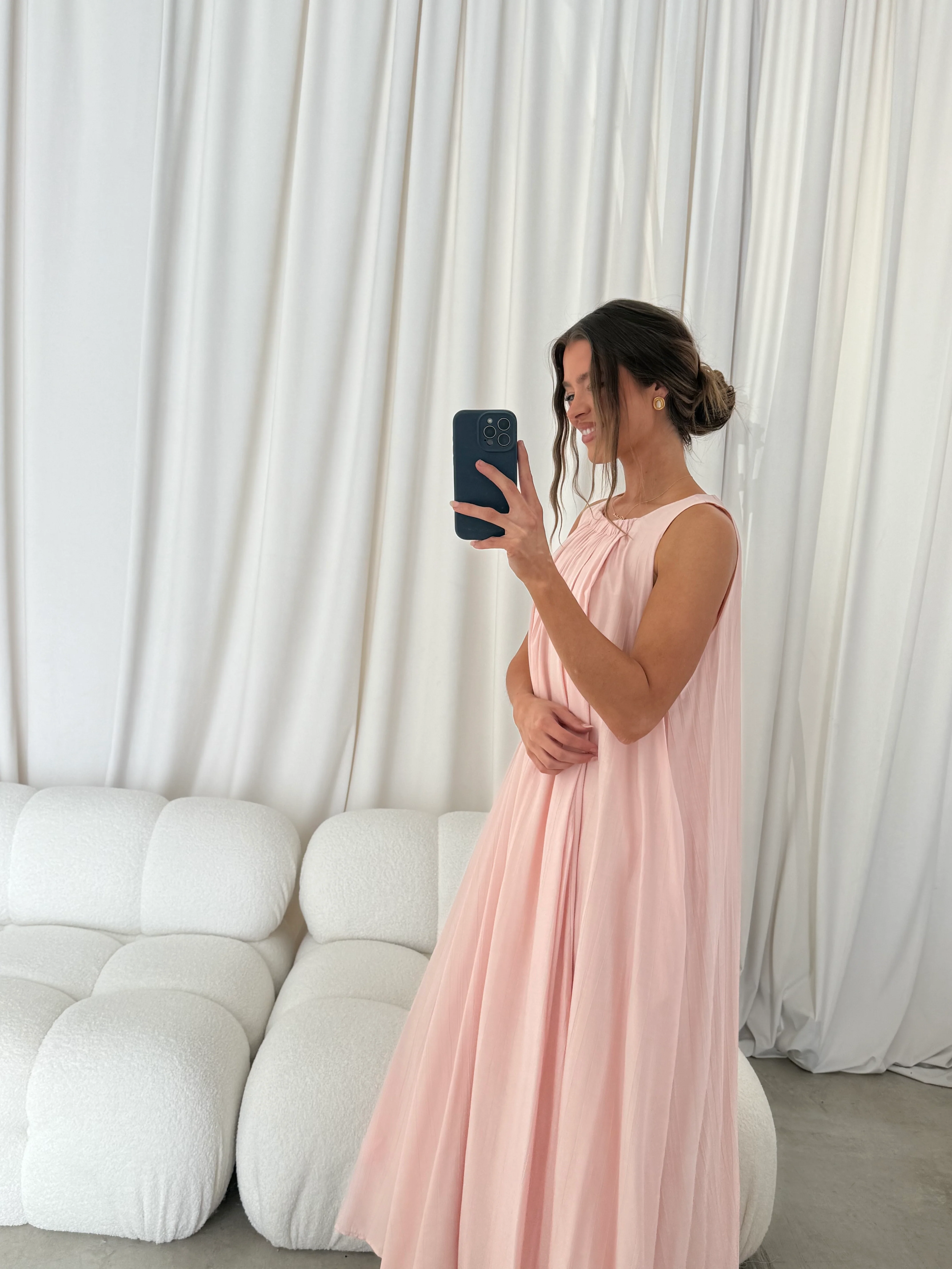 Aurelia Maxi Dress in Light Pink - Bump Friendly - Image 15