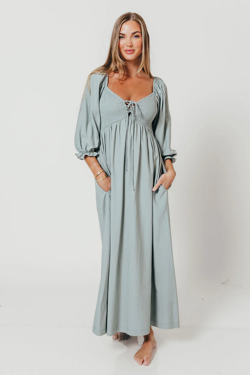 Cecilia Maxi Dress in Sage - Bump Friendly
