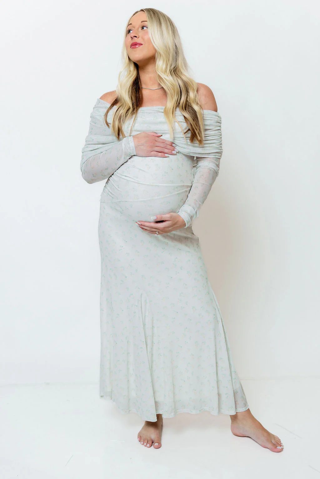 Azaleia Maxi Dress in Muted Sage - Size up for Bump - Image 12