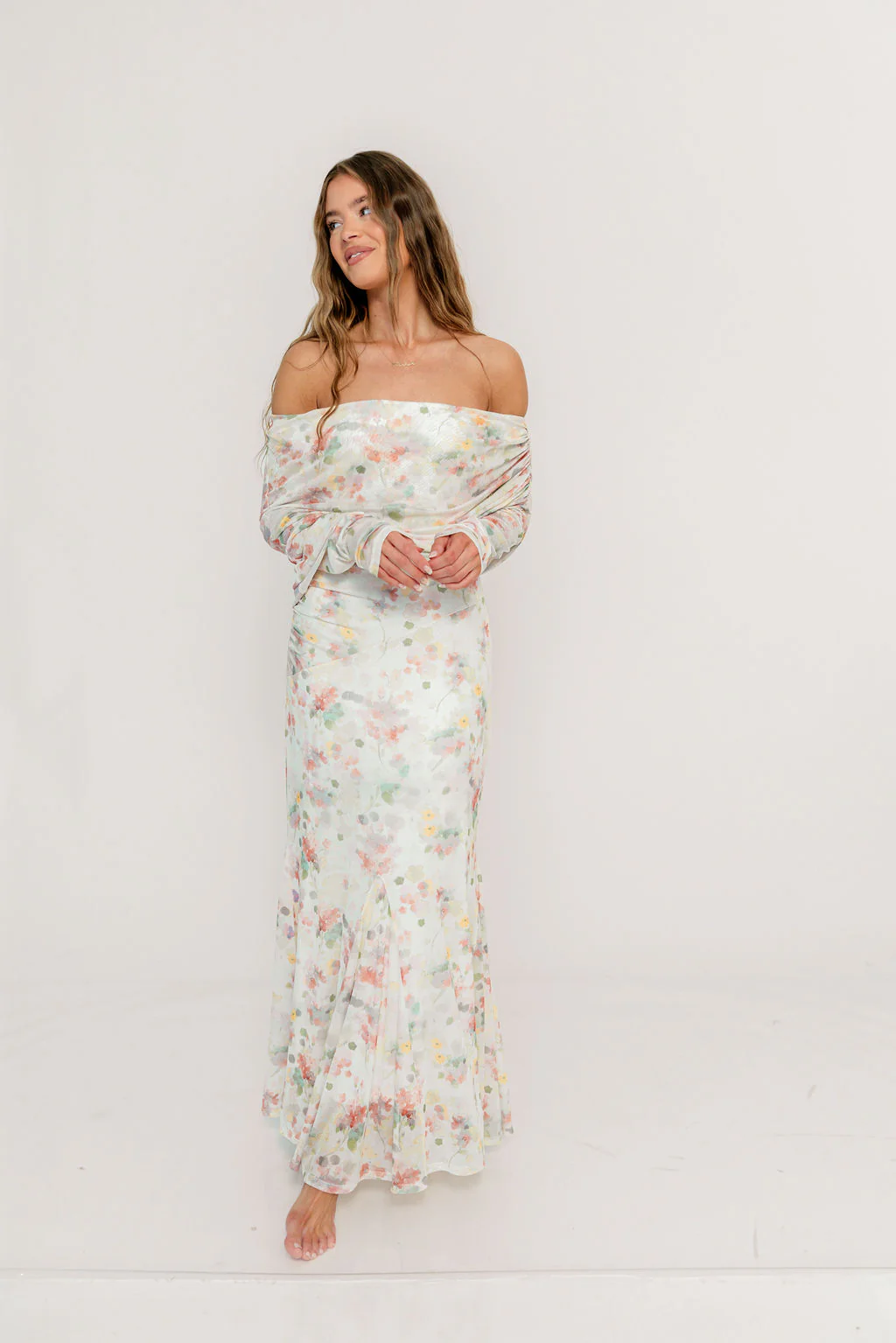 Azaleia Maxi Dress in Pastel Mix Floral - Size up for Bump - Image 2