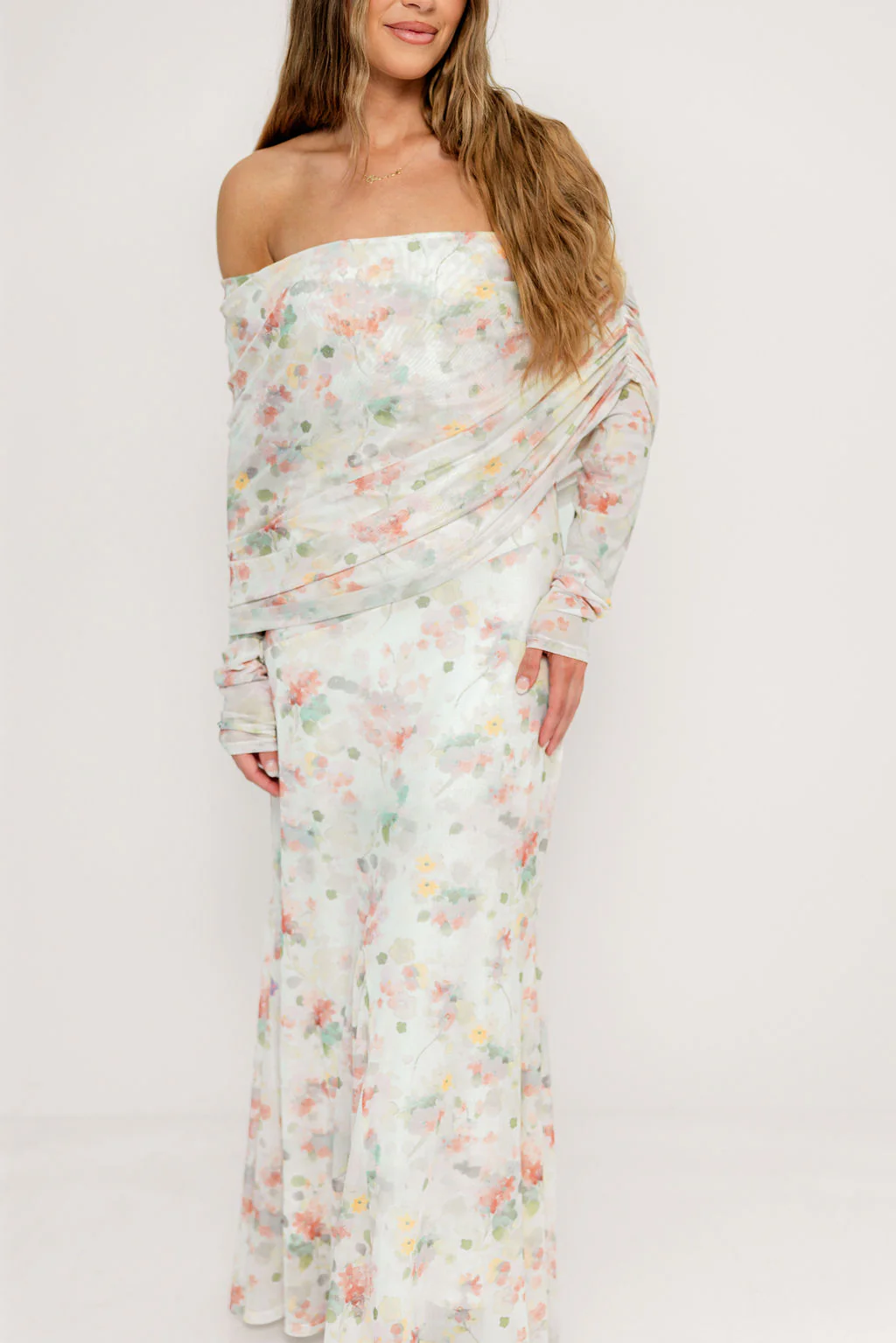 Azaleia Maxi Dress in Pastel Mix Floral - Size up for Bump - Image 7