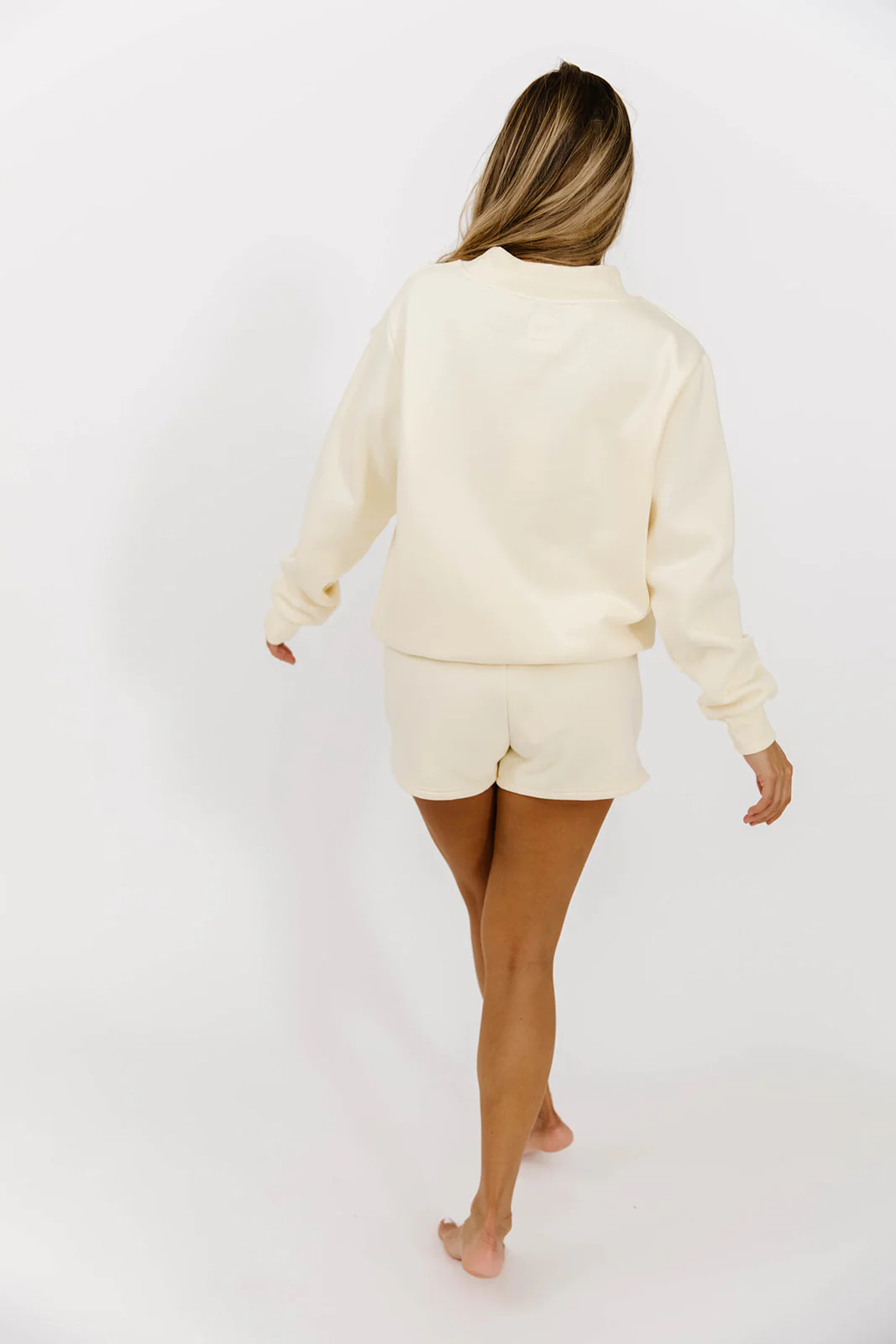 Basic Blank Sweat Shorts in Toasted Cream *Final Sale* - Image 7