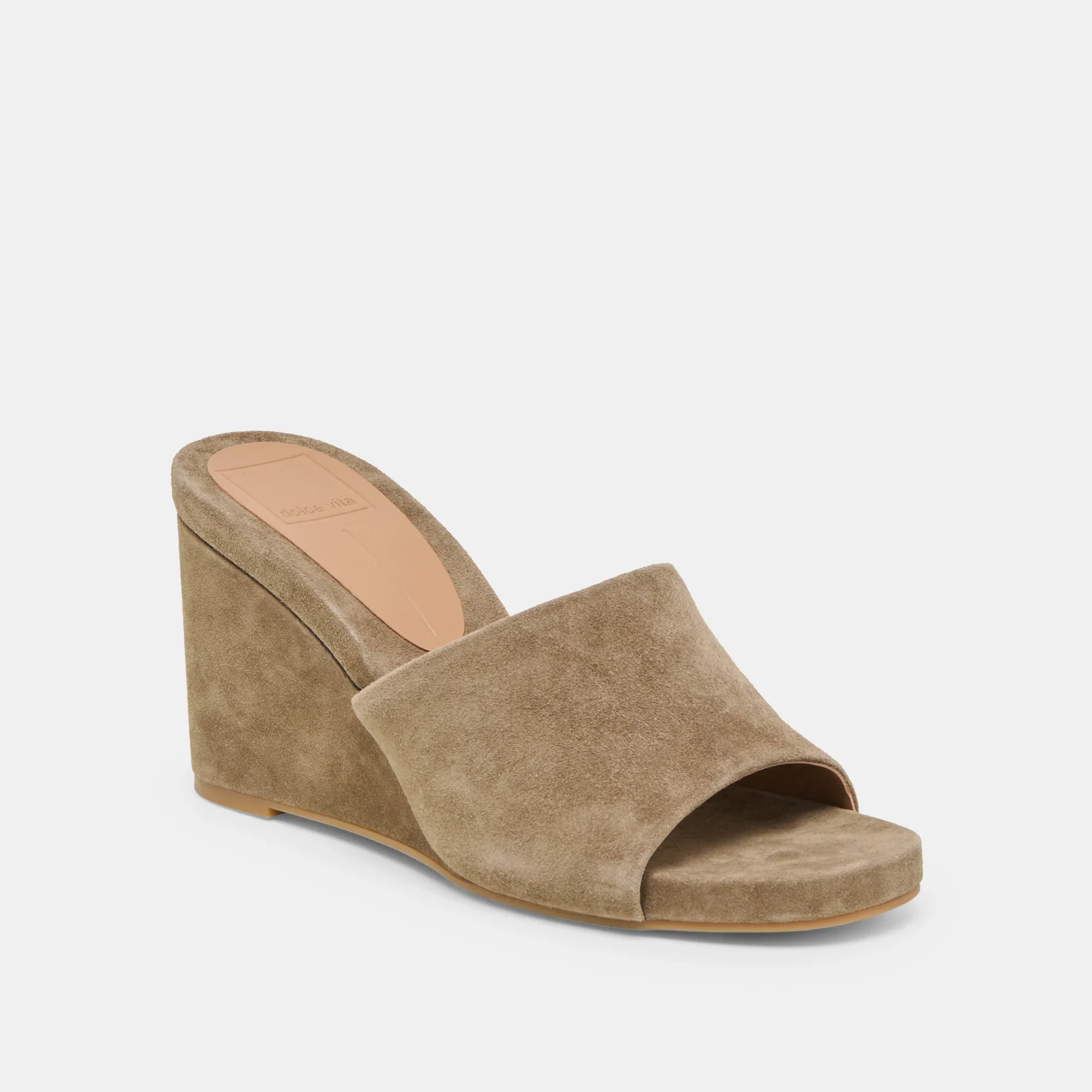 Holta Wedges in Olive Suede - Image 3