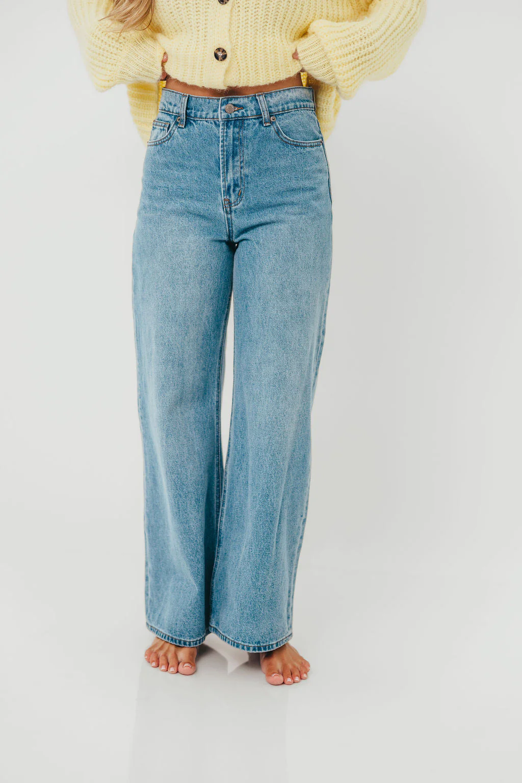 Aniston Woven Cotton Viscose Straight Leg Pants in Denim - Image 2