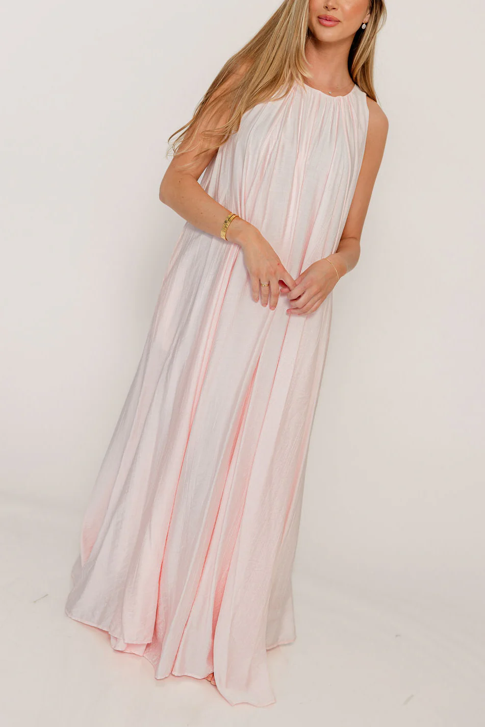 Becca Maxi Dress in Pale Pink - Bump Friendly - Image 2