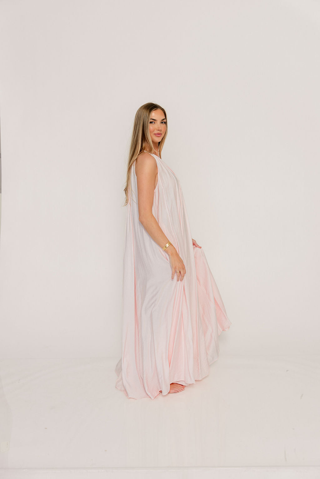 Becca Maxi Dress in Pale Pink - Bump Friendly - Image 8