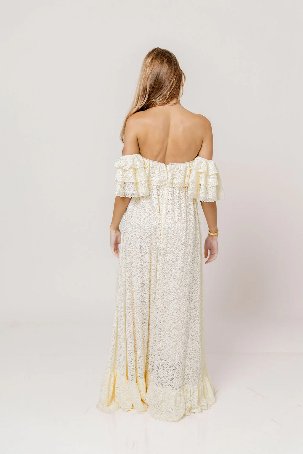 Blakely Maxi Dress in Cream- Bump Friendly - Image 11