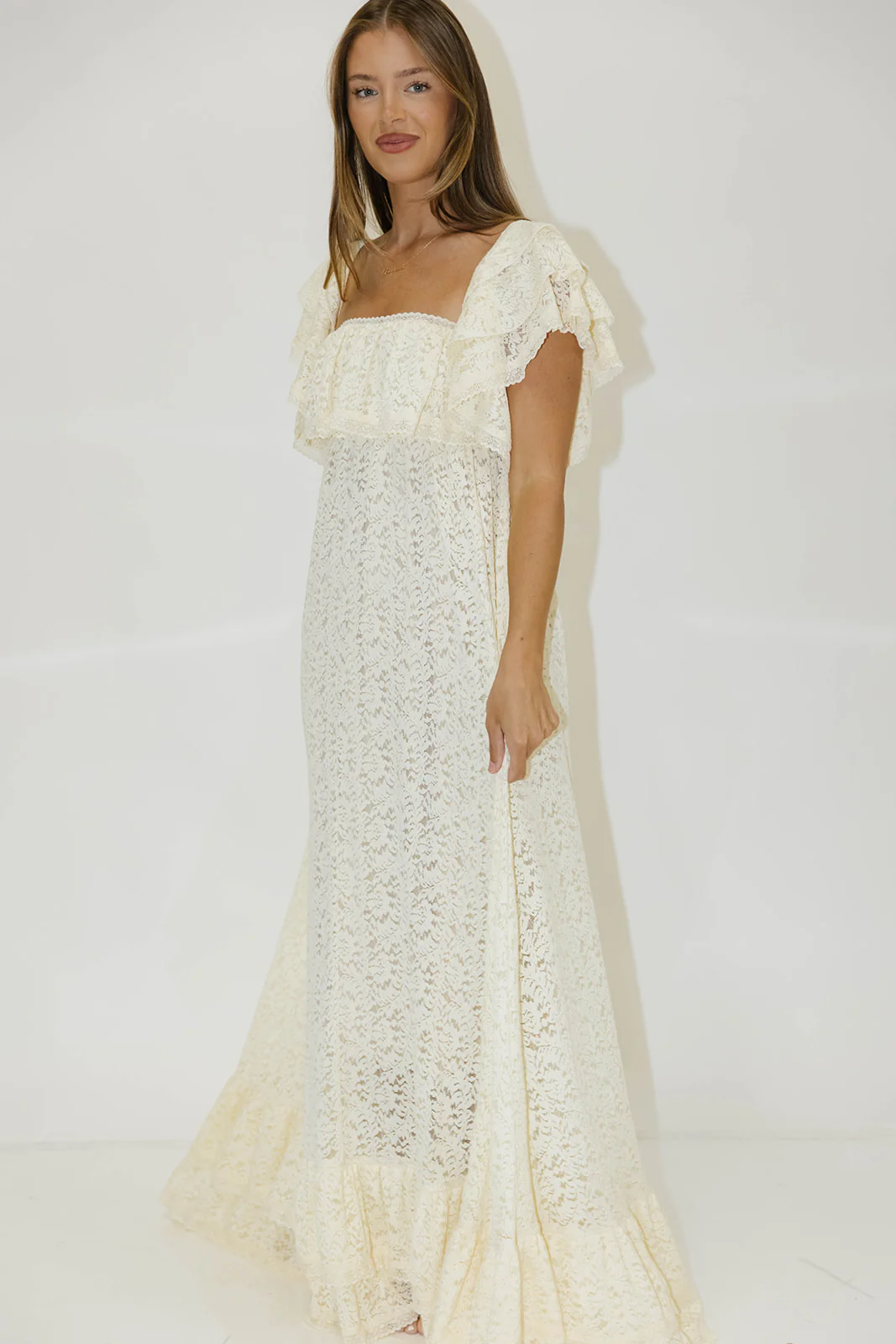 Blakely Maxi Dress in Cream- Bump Friendly - Image 12