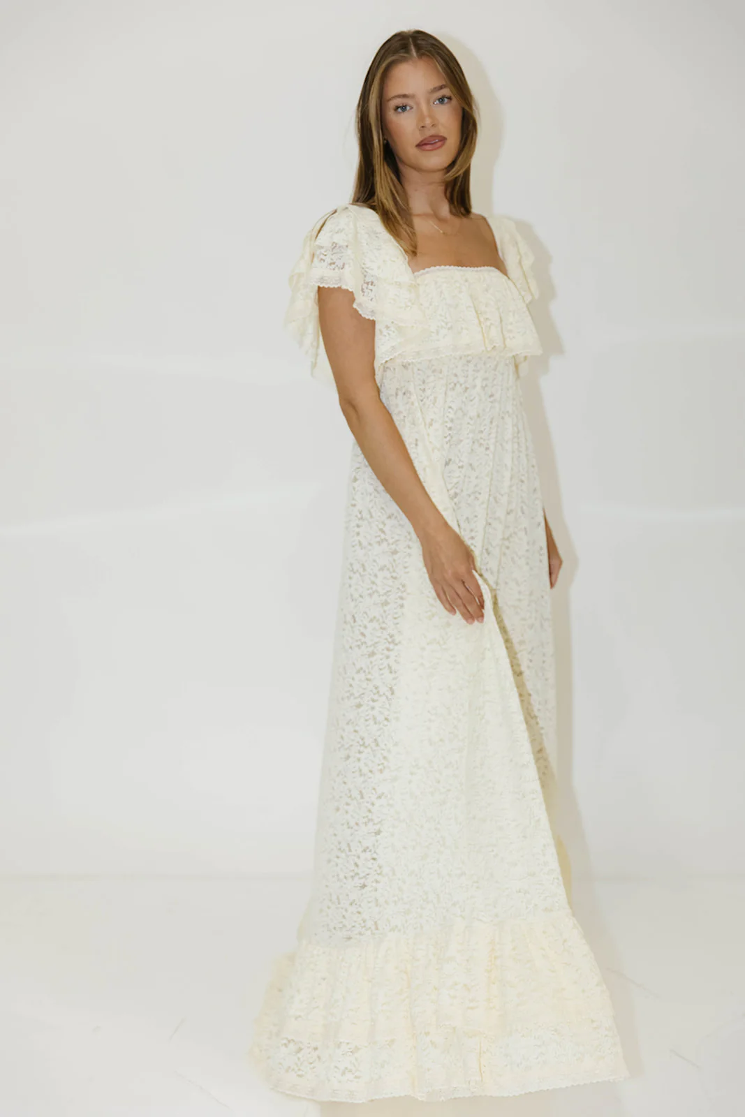 Blakely Maxi Dress in Cream- Bump Friendly - Image 13