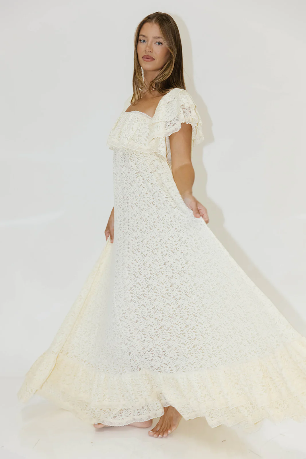 Blakely Maxi Dress in Cream- Bump Friendly - Image 14