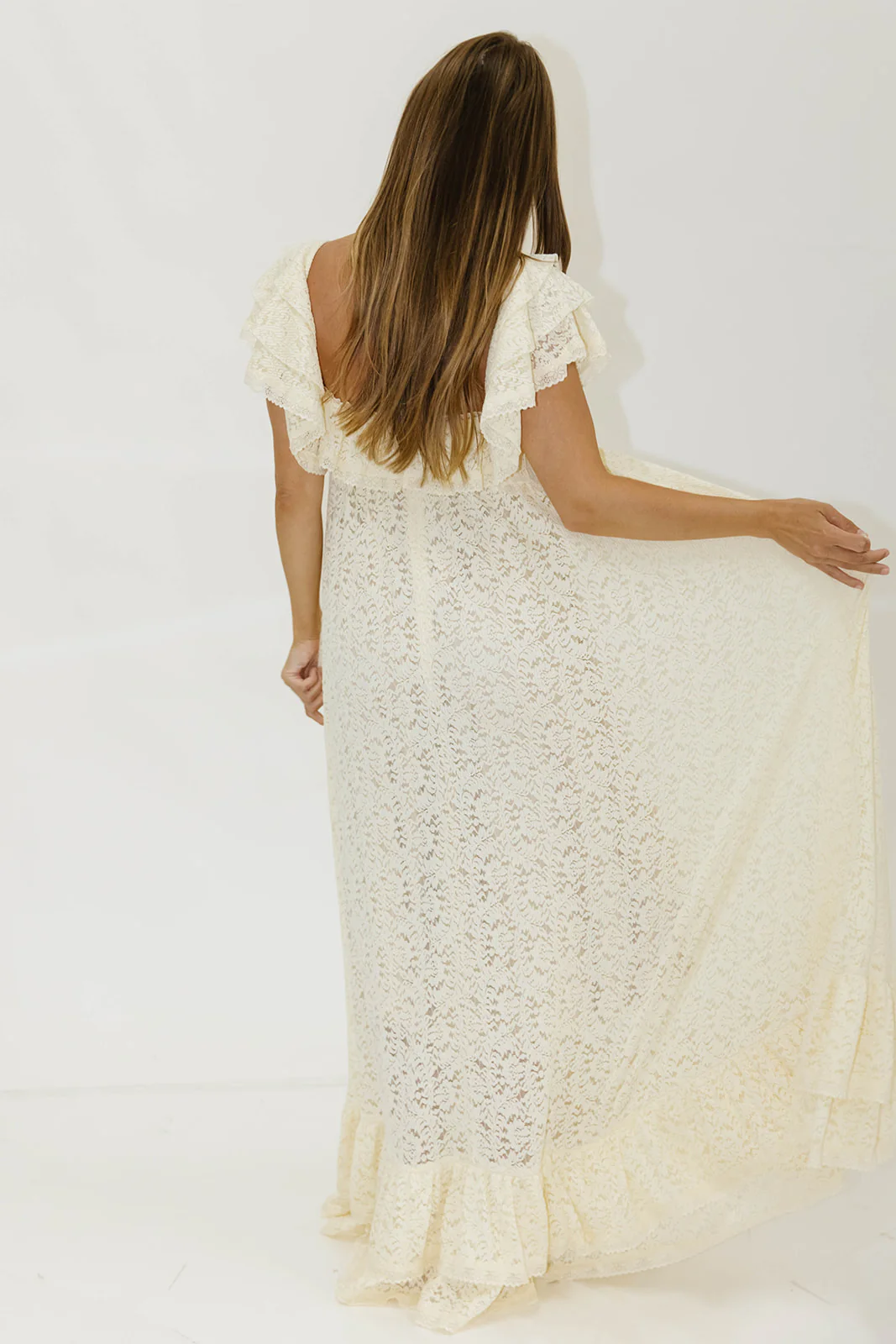 Blakely Maxi Dress in Cream- Bump Friendly - Image 19