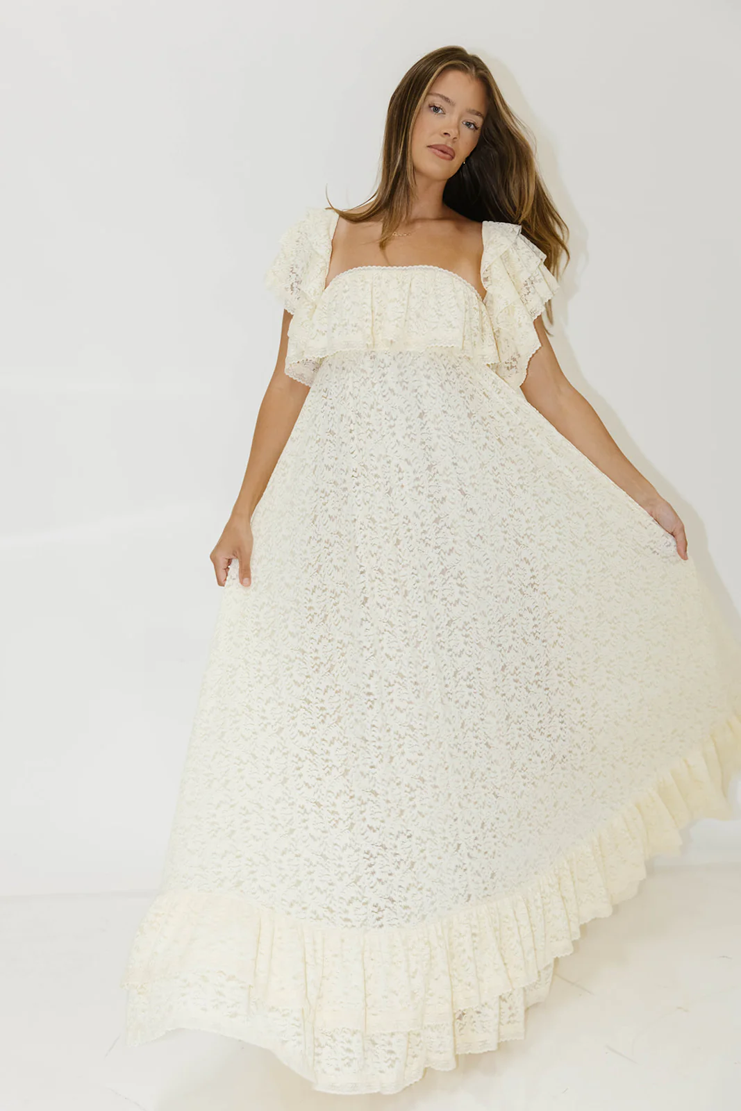 Blakely Maxi Dress in Cream- Bump Friendly - Image 20