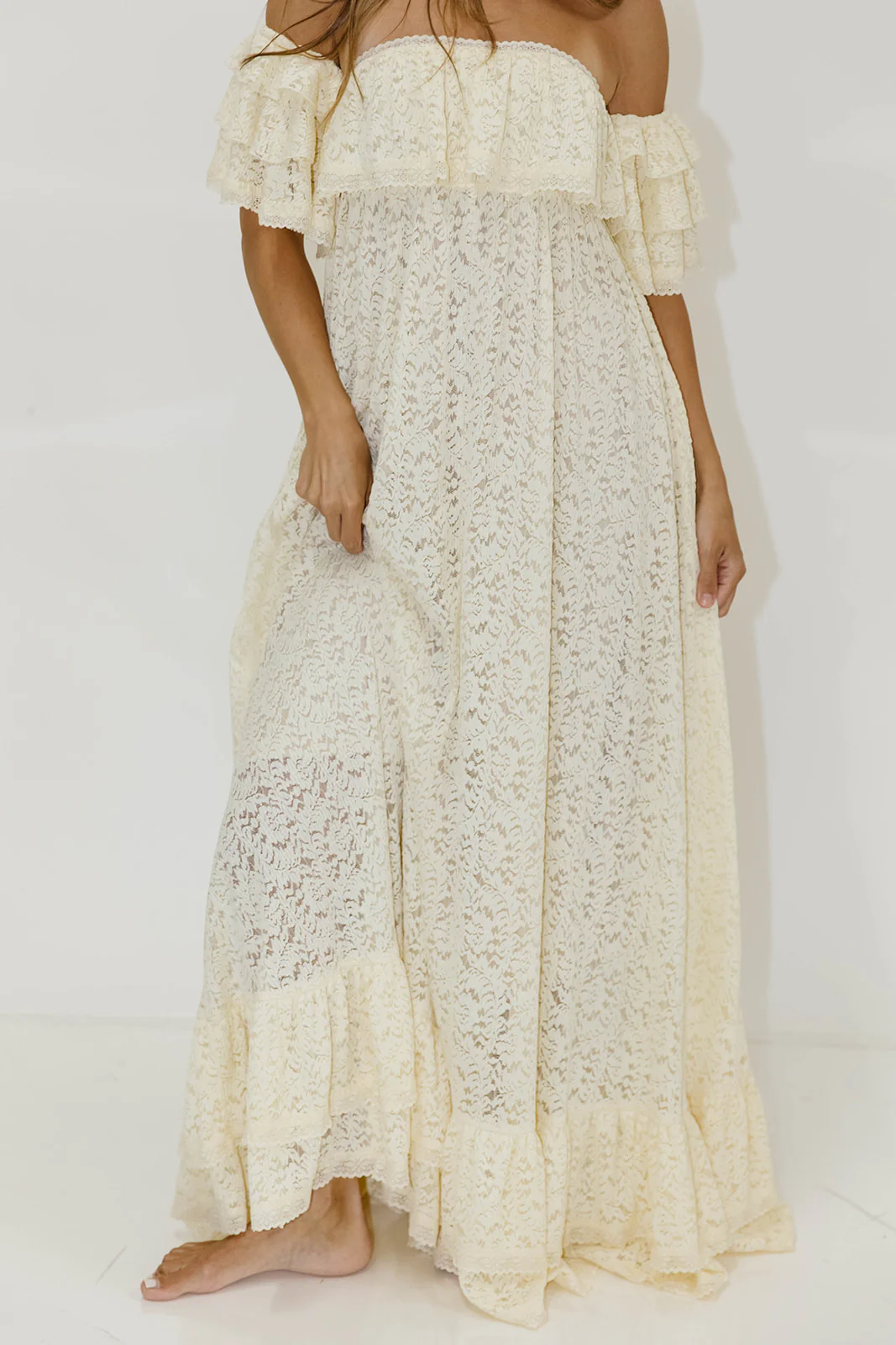 Blakely Maxi Dress in Cream- Bump Friendly - Image 24