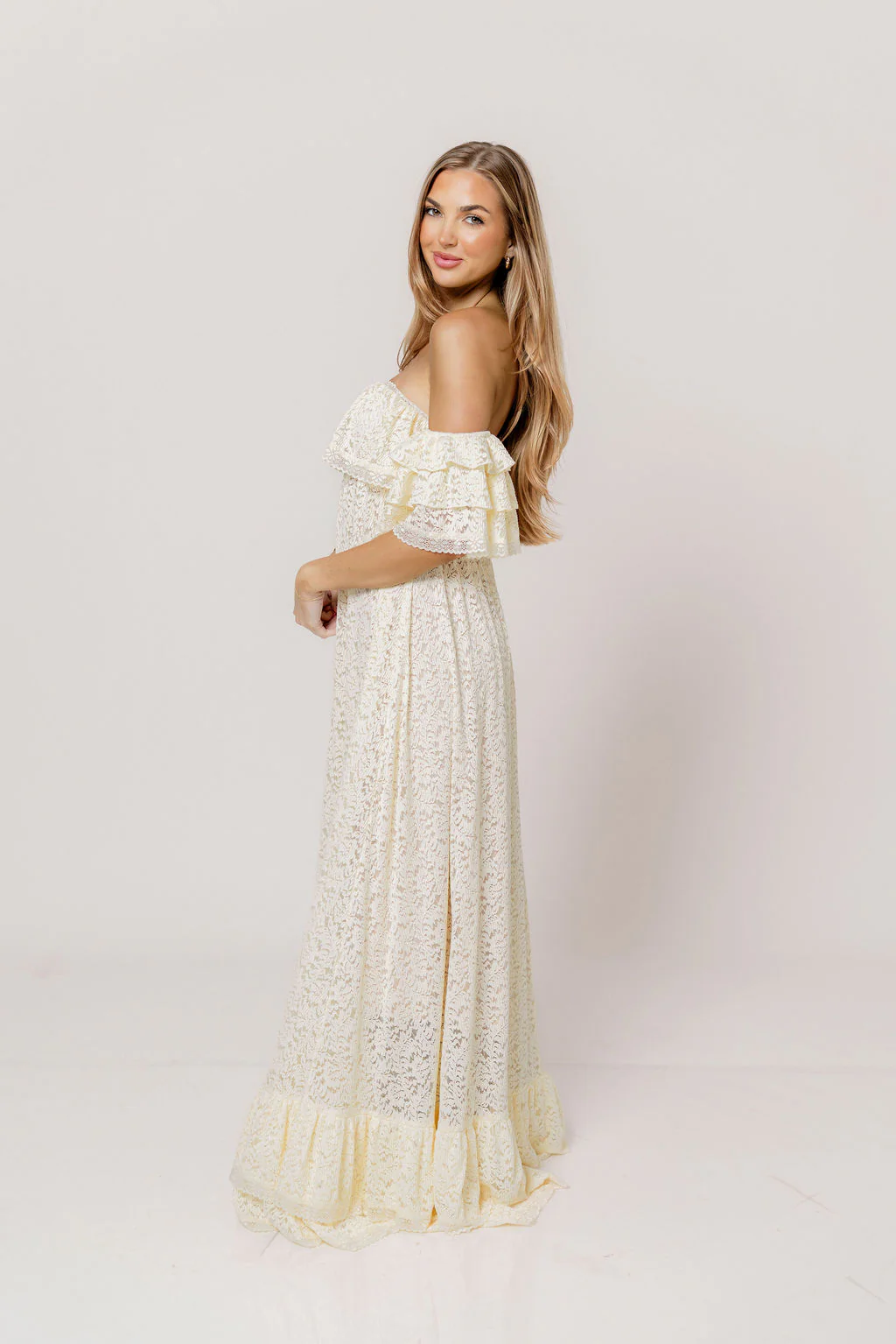 Blakely Maxi Dress in Cream- Bump Friendly - Image 3