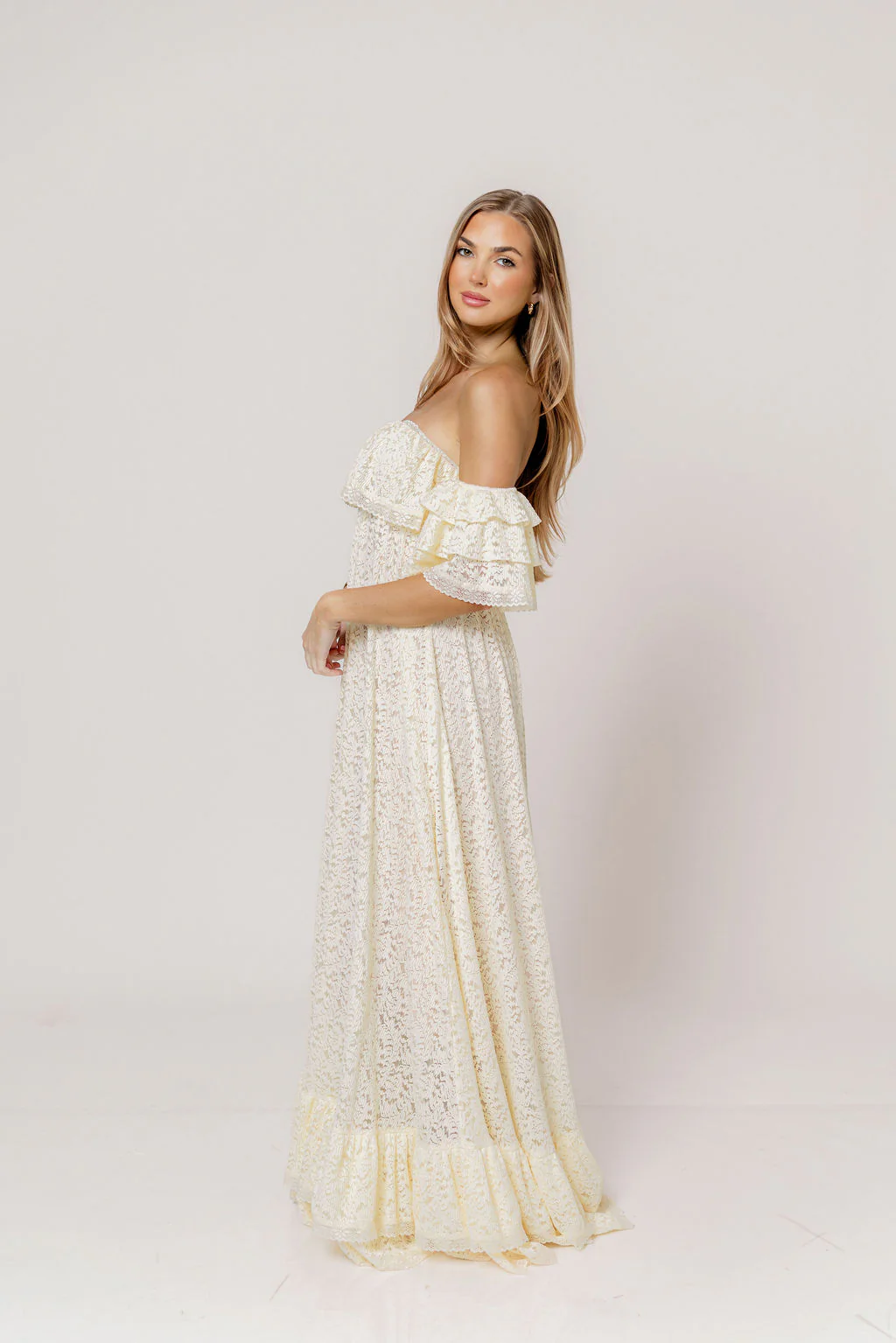 Blakely Maxi Dress in Cream- Bump Friendly - Image 6