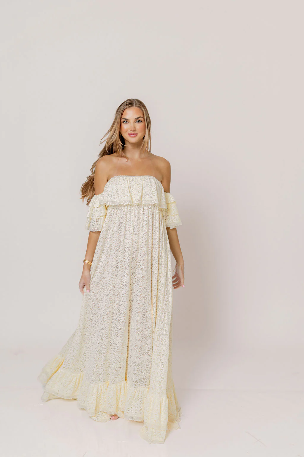 Blakely Maxi Dress in Cream- Bump Friendly - Image 8