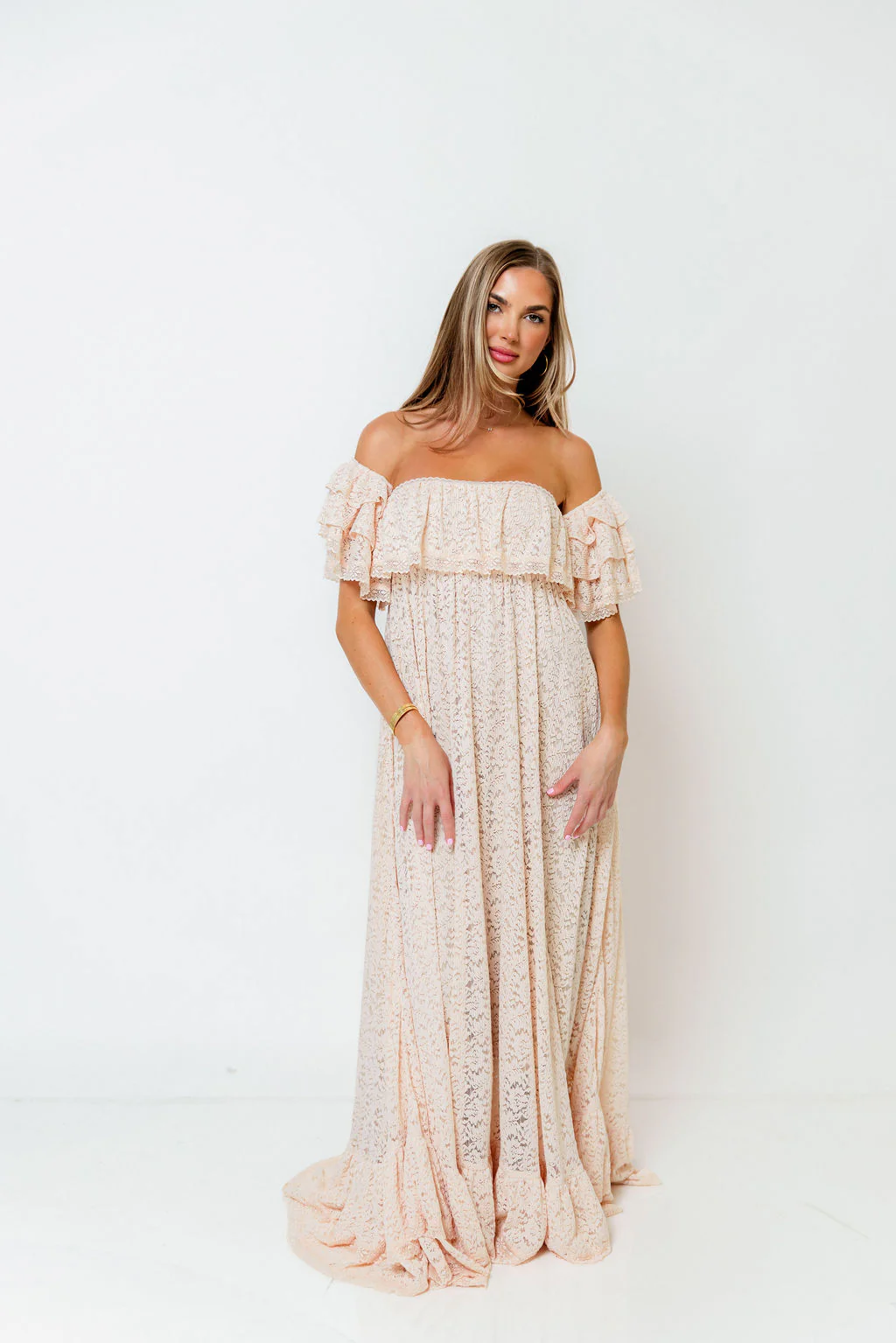 Blakely Maxi Dress in Pale Pink- Bump Friendly