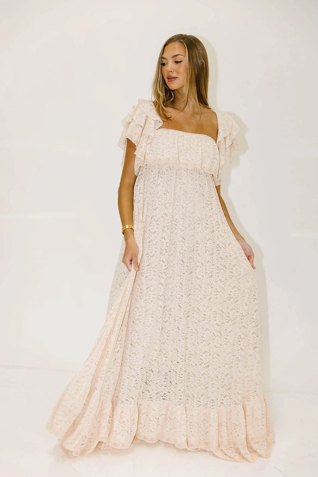 Blakely Maxi Dress in Pale Pink- Bump Friendly - Image 13