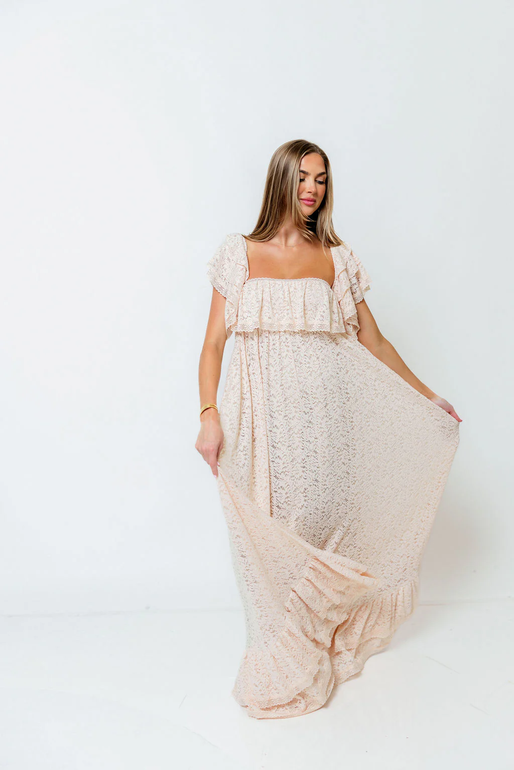 Blakely Maxi Dress in Pale Pink- Bump Friendly - Image 15