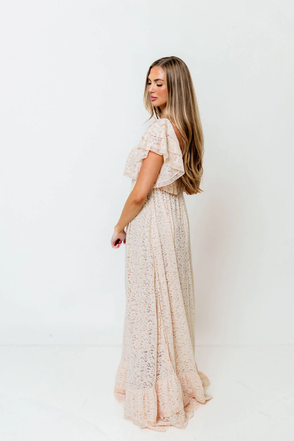 Blakely Maxi Dress in Pale Pink- Bump Friendly - Image 3