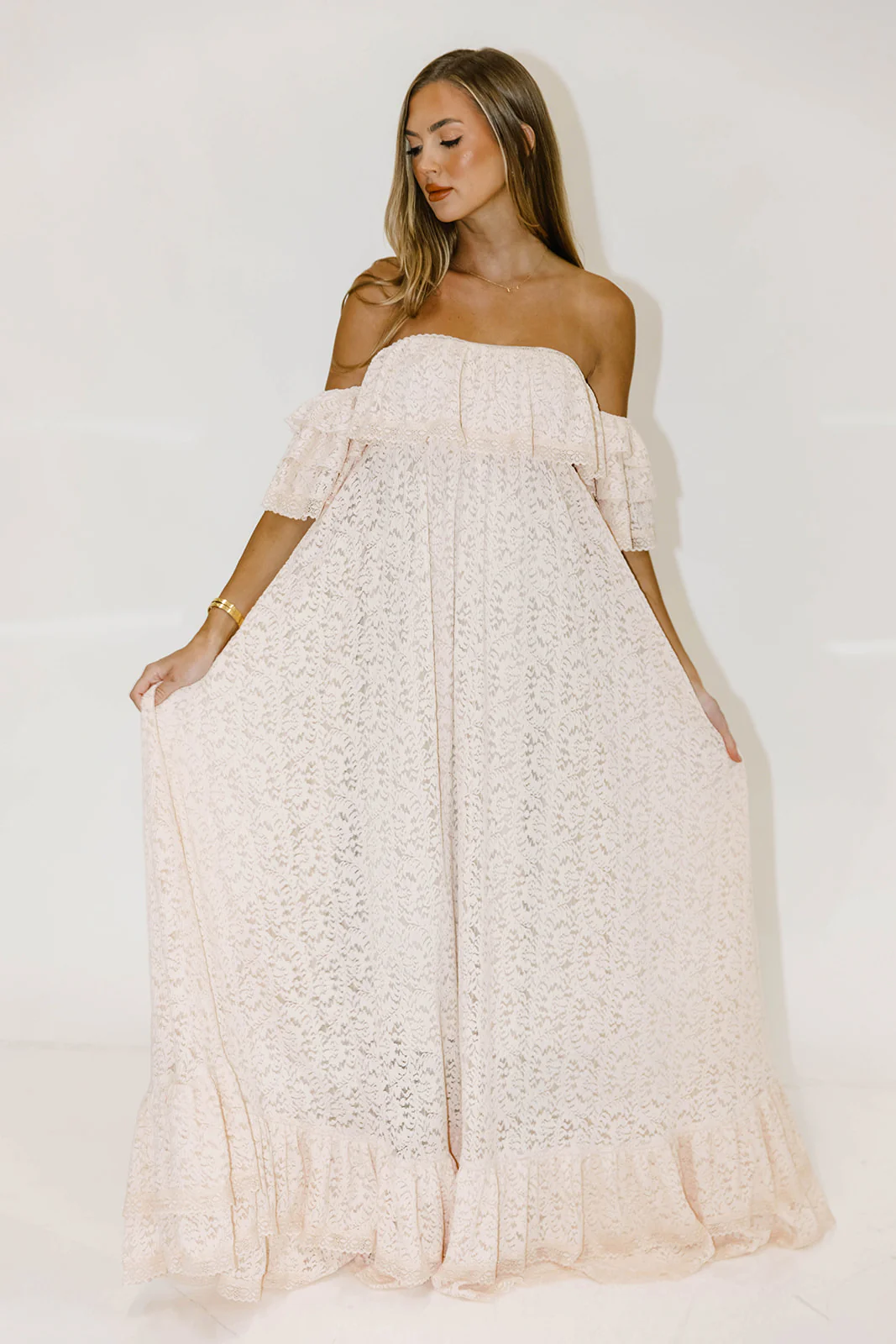 Blakely Maxi Dress in Pale Pink- Bump Friendly - Image 4