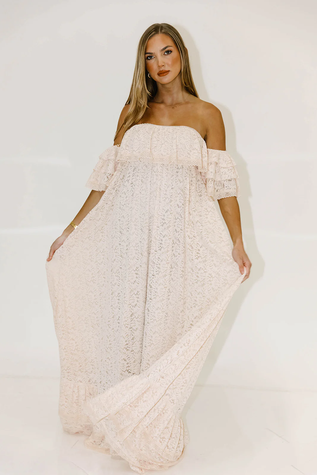 Blakely Maxi Dress in Pale Pink- Bump Friendly - Image 6