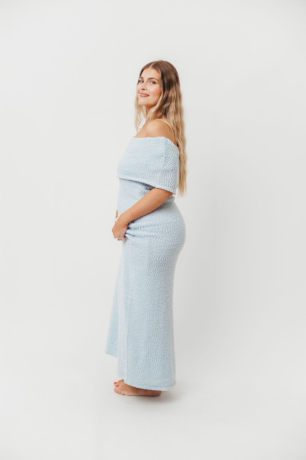 Brit Maxi Dress in Dusty Blue - Bump Friendly - Image 9