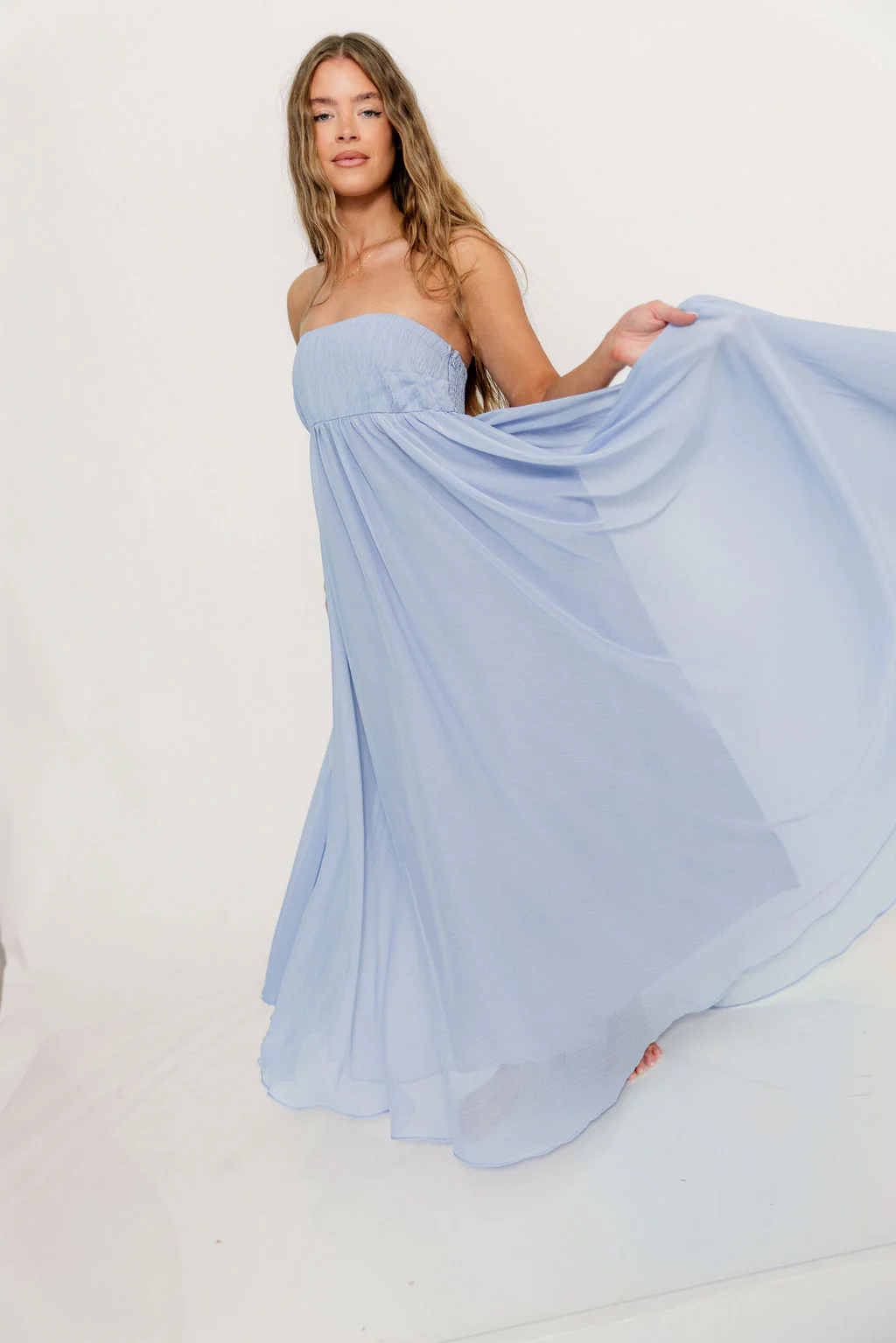 Caia Maxi Dress in Periwinkle - Bump Friendly - Image 11