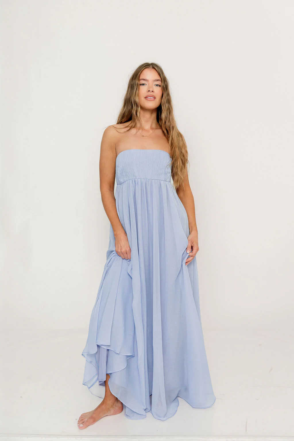 Caia Maxi Dress in Periwinkle - Bump Friendly - Image 4