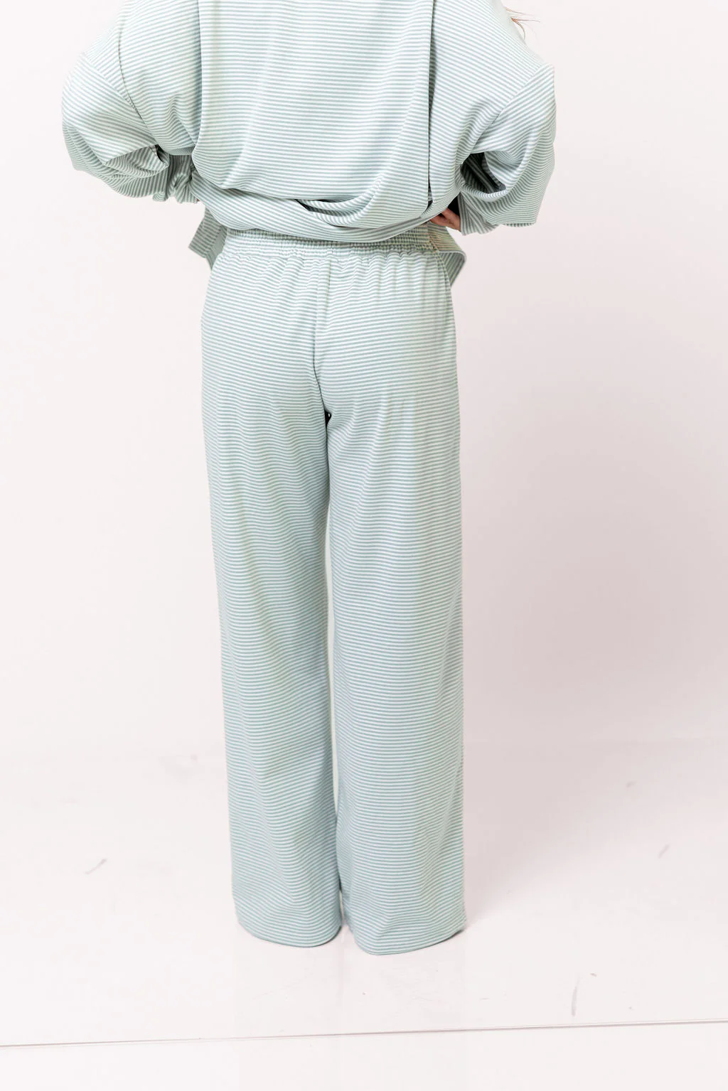 Campbell Striped Fleece Lounge Pants in Hamptons Blue - Image 11