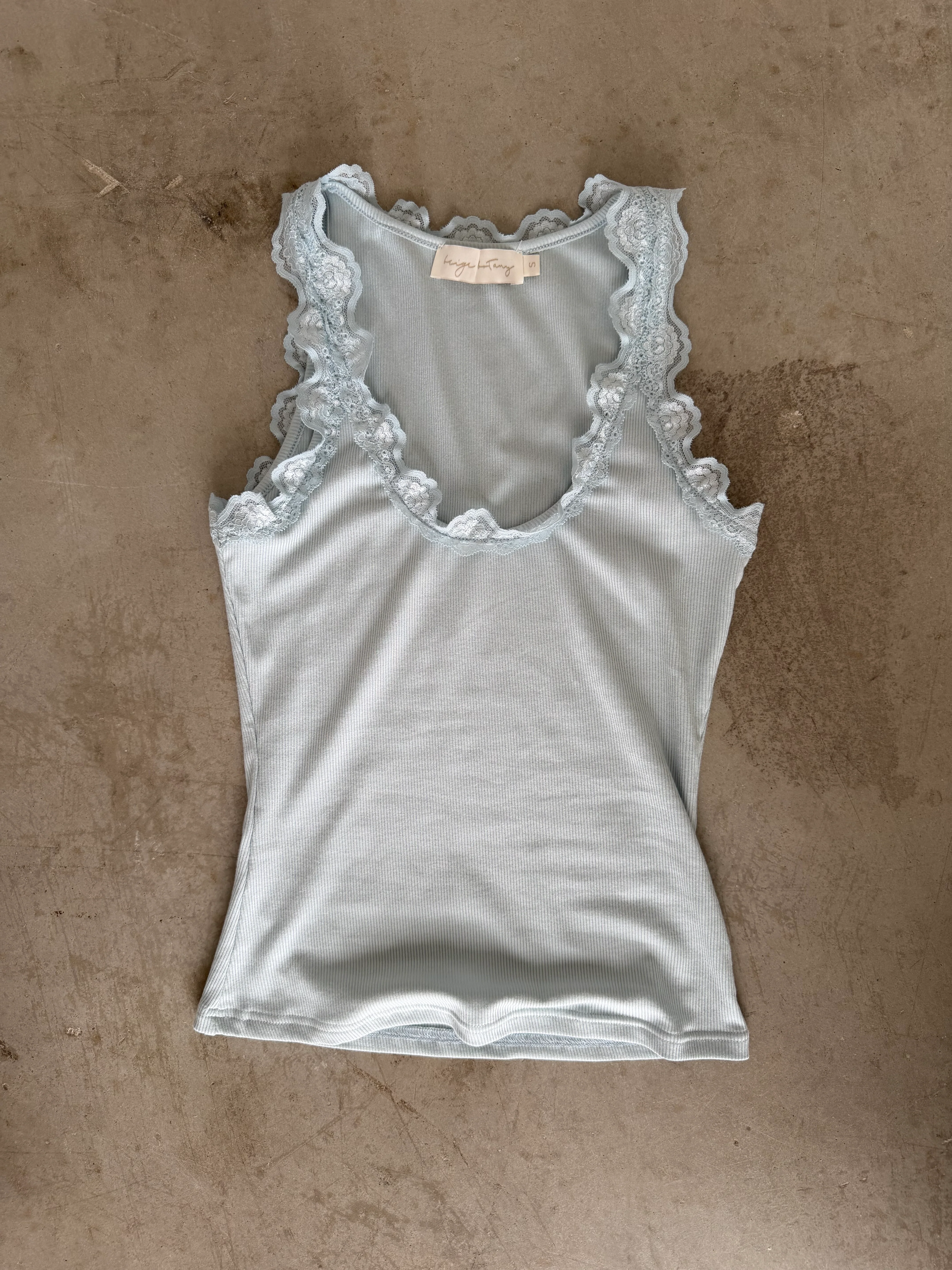 Carina Lace Trim Tank Top in Ice Blue - Image 7