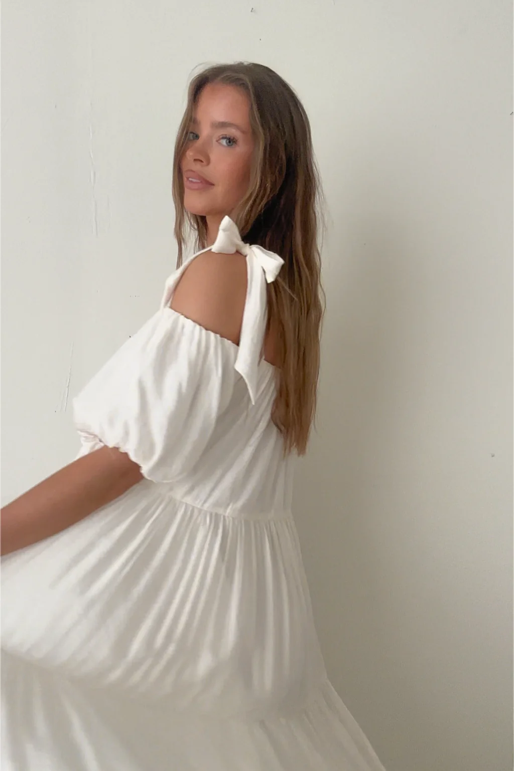 Channing Maxi Dress in Off-White - Bump Friendly - Image 10