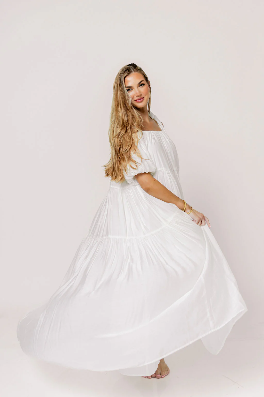 Channing Maxi Dress in Off-White - Bump Friendly - Image 13