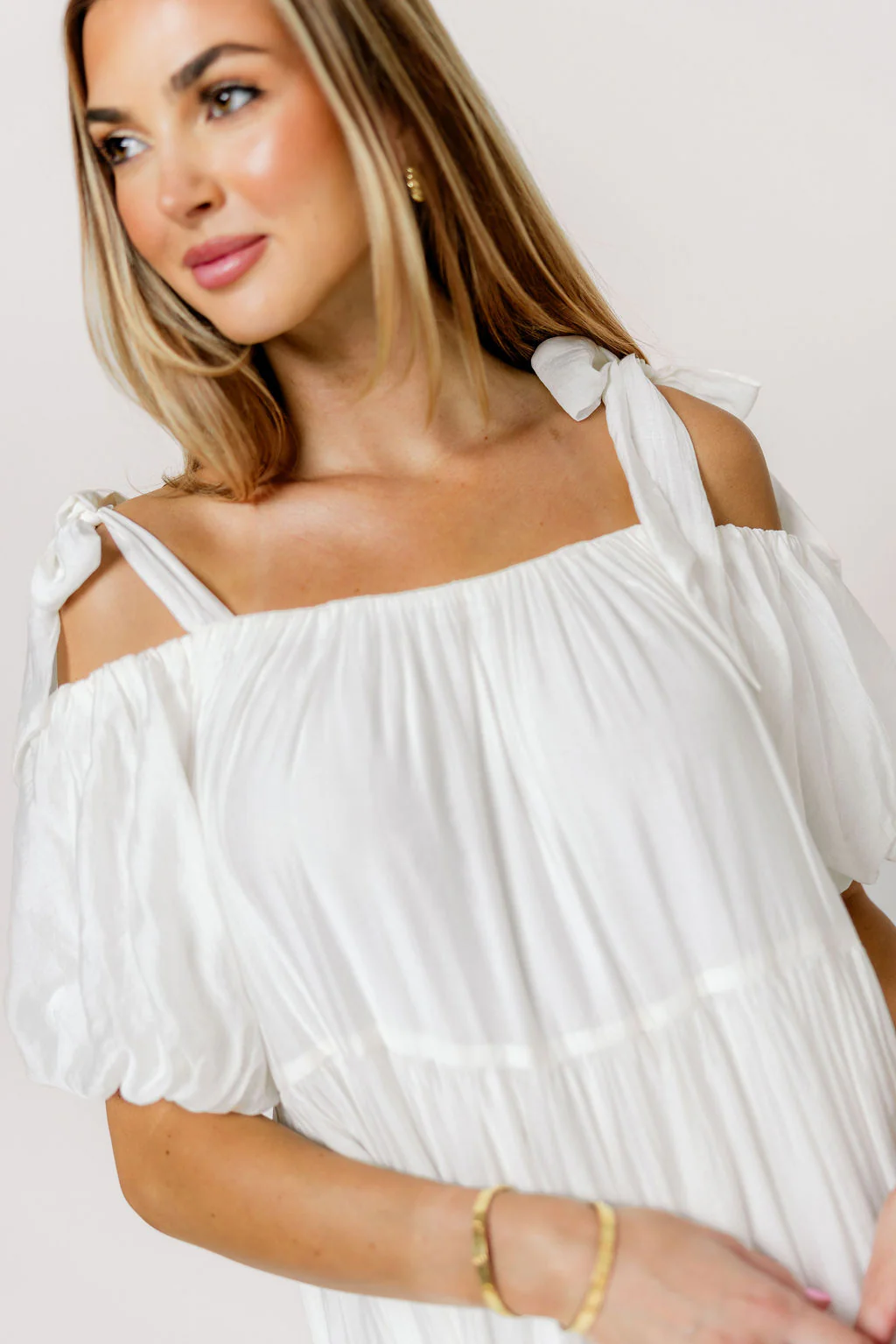 Channing Maxi Dress in Off-White - Bump Friendly - Image 15