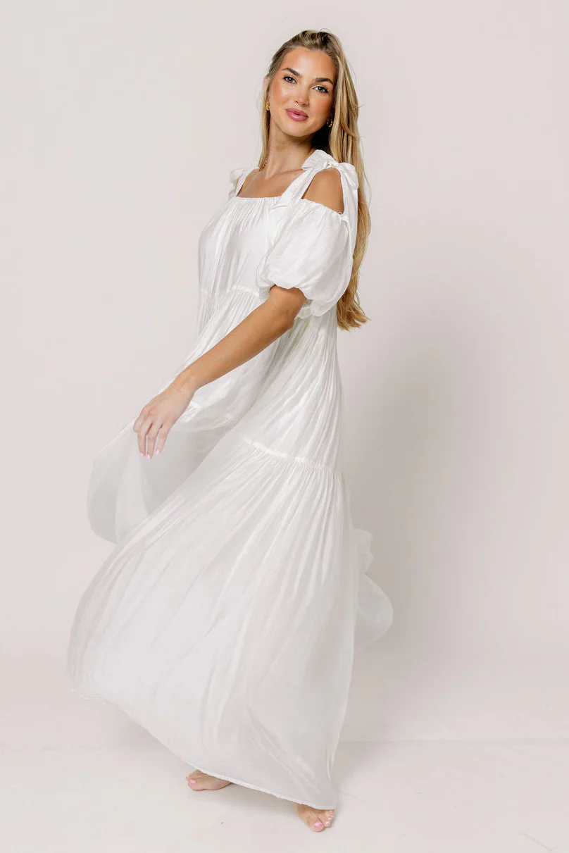 Channing Maxi Dress in Off-White - Bump Friendly - Image 3