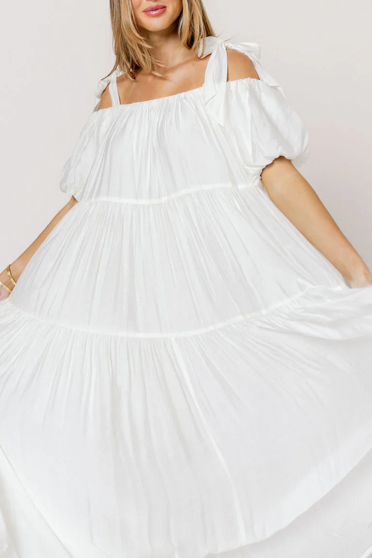 Channing Maxi Dress in Off-White - Bump Friendly - Image 4