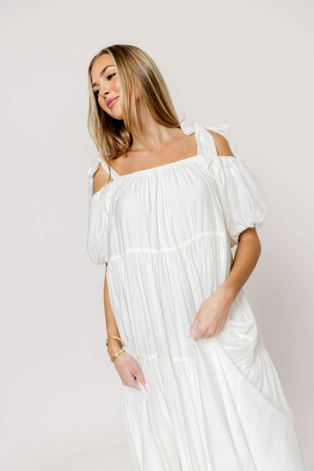 Channing Maxi Dress in Off-White - Bump Friendly - Image 7