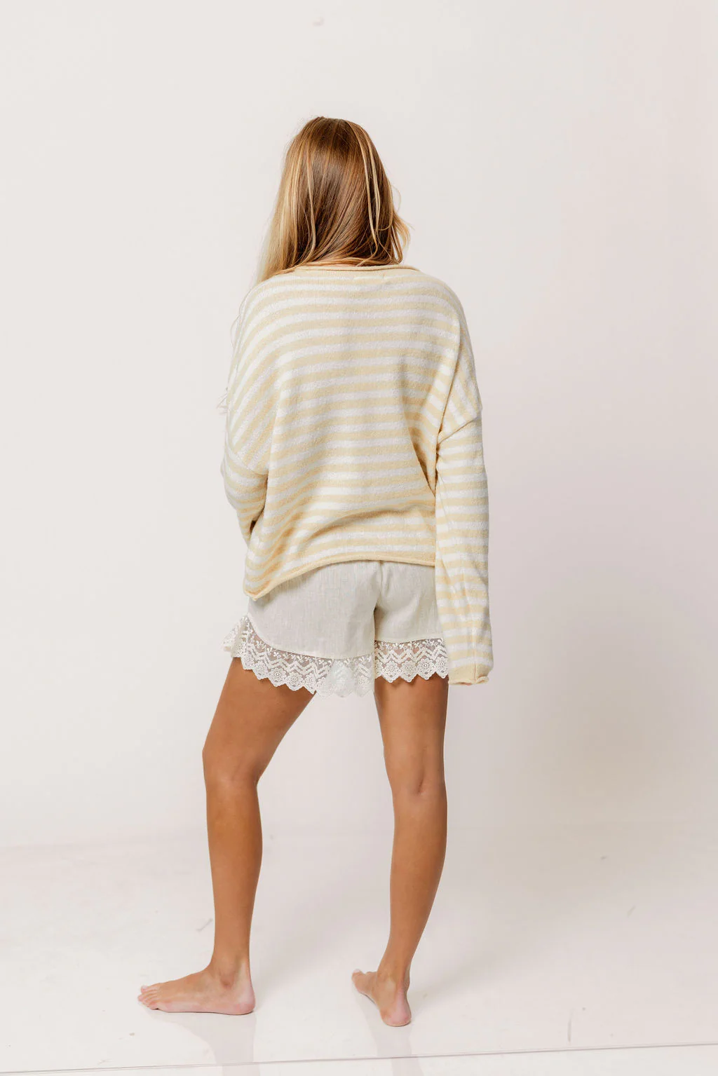 Ciela Striped Cardigan Top in Natural - Image 4