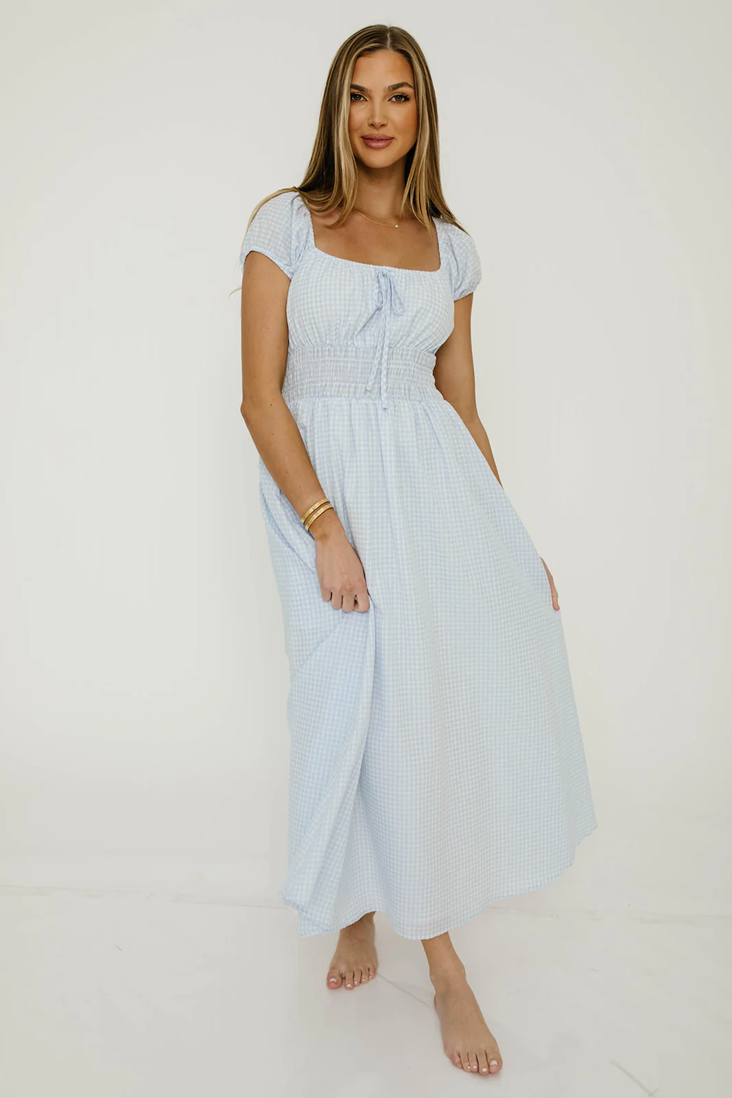 Corey Cotton Dress in Light Blue - Image 8