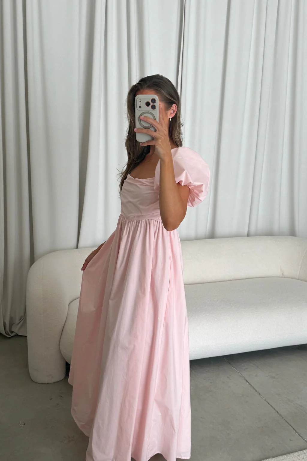 Courtney 100% Cotton Dress in Pale Pink - Image 11